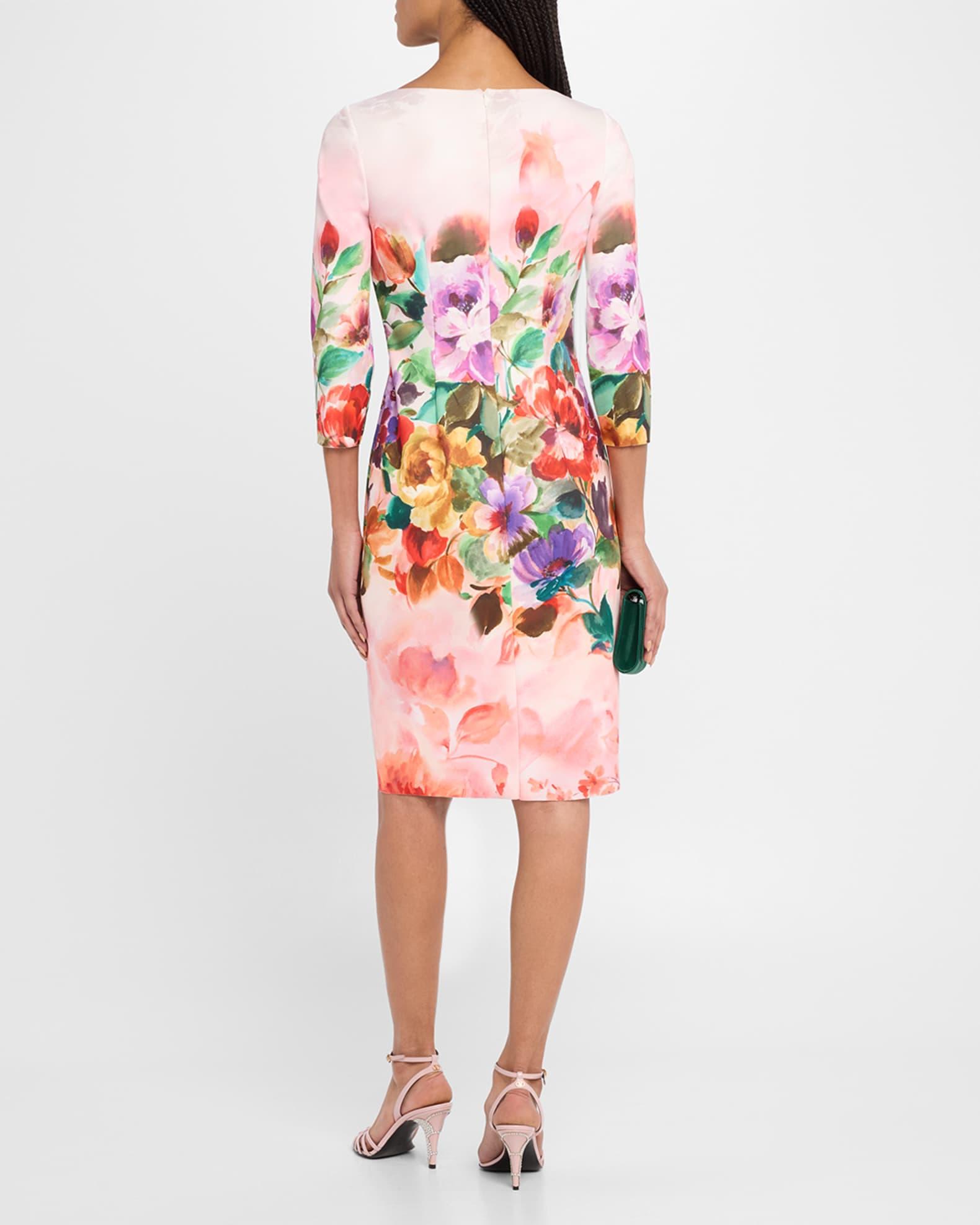 Bodycon Floral-Print Scuba Dress Product Image