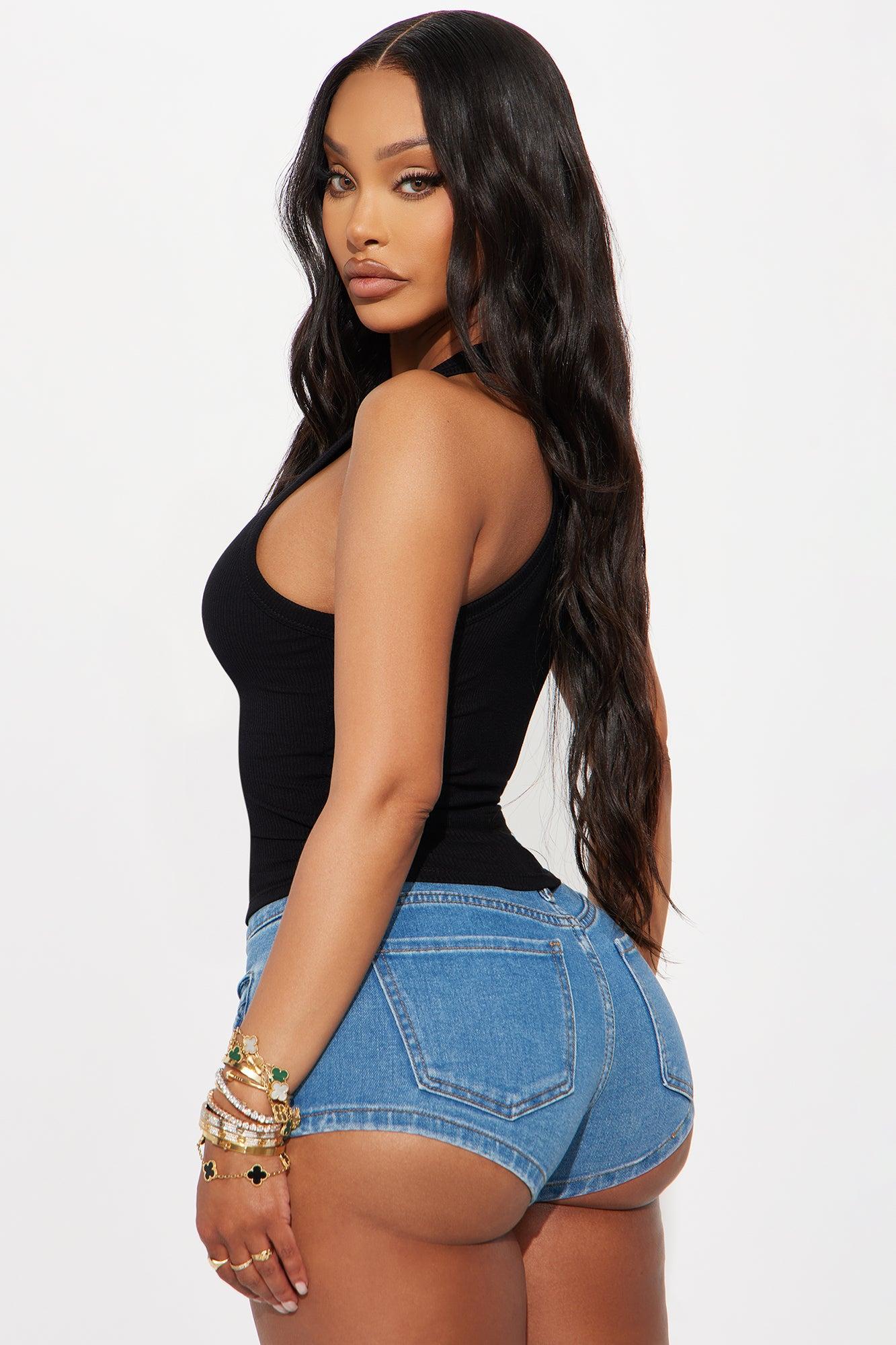 Bonnie Racerback Ribbed Tank Top - Black Female Product Image