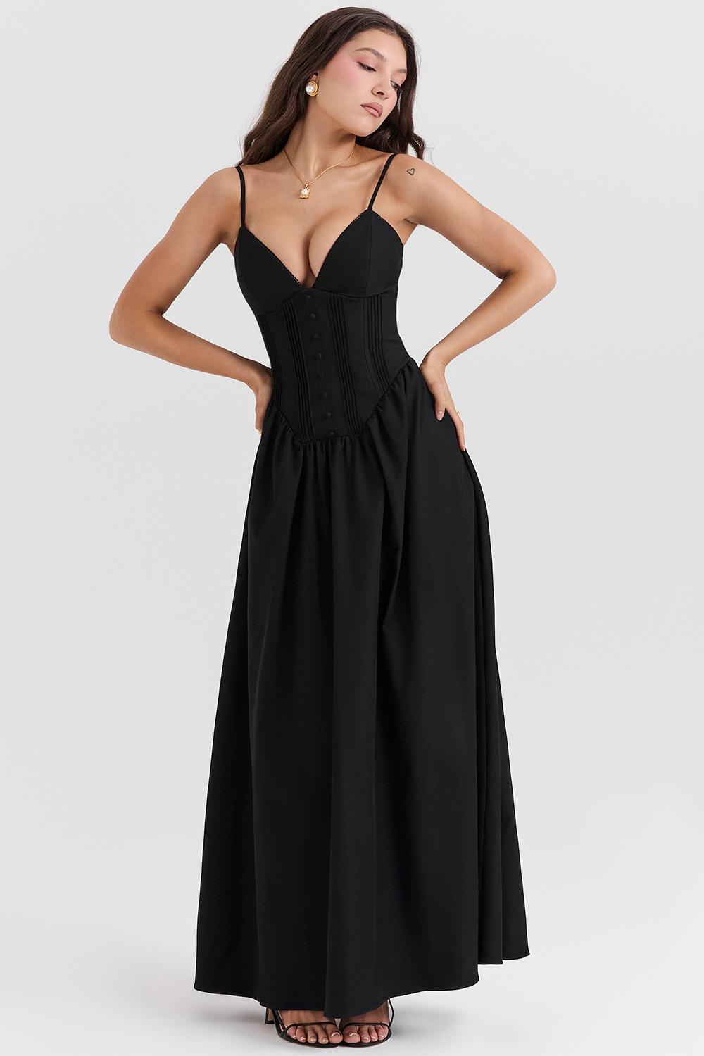 Lova  black corset maxi dress Product Image