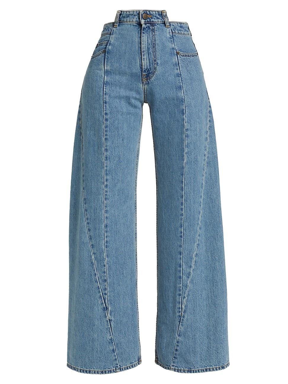 Womens Five-Pocket Wide-Leg Jeans Product Image