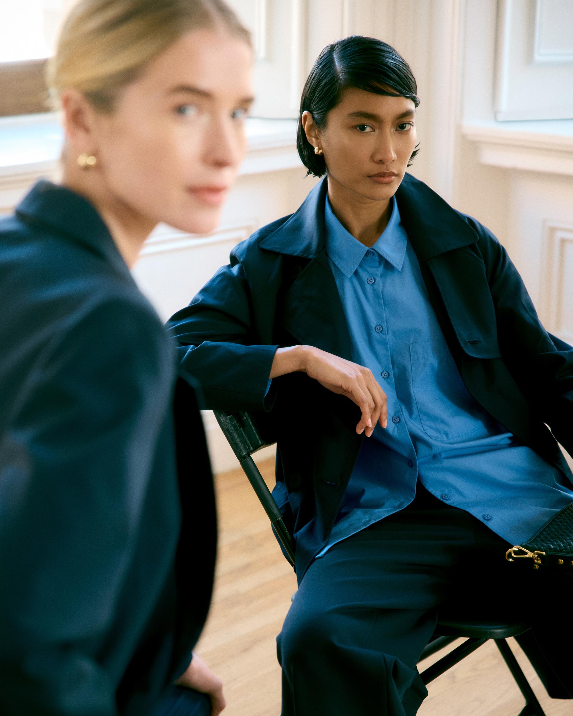 Quince | Women's Comfort Stretch Long Trench Coat Organic Cotton Product Image