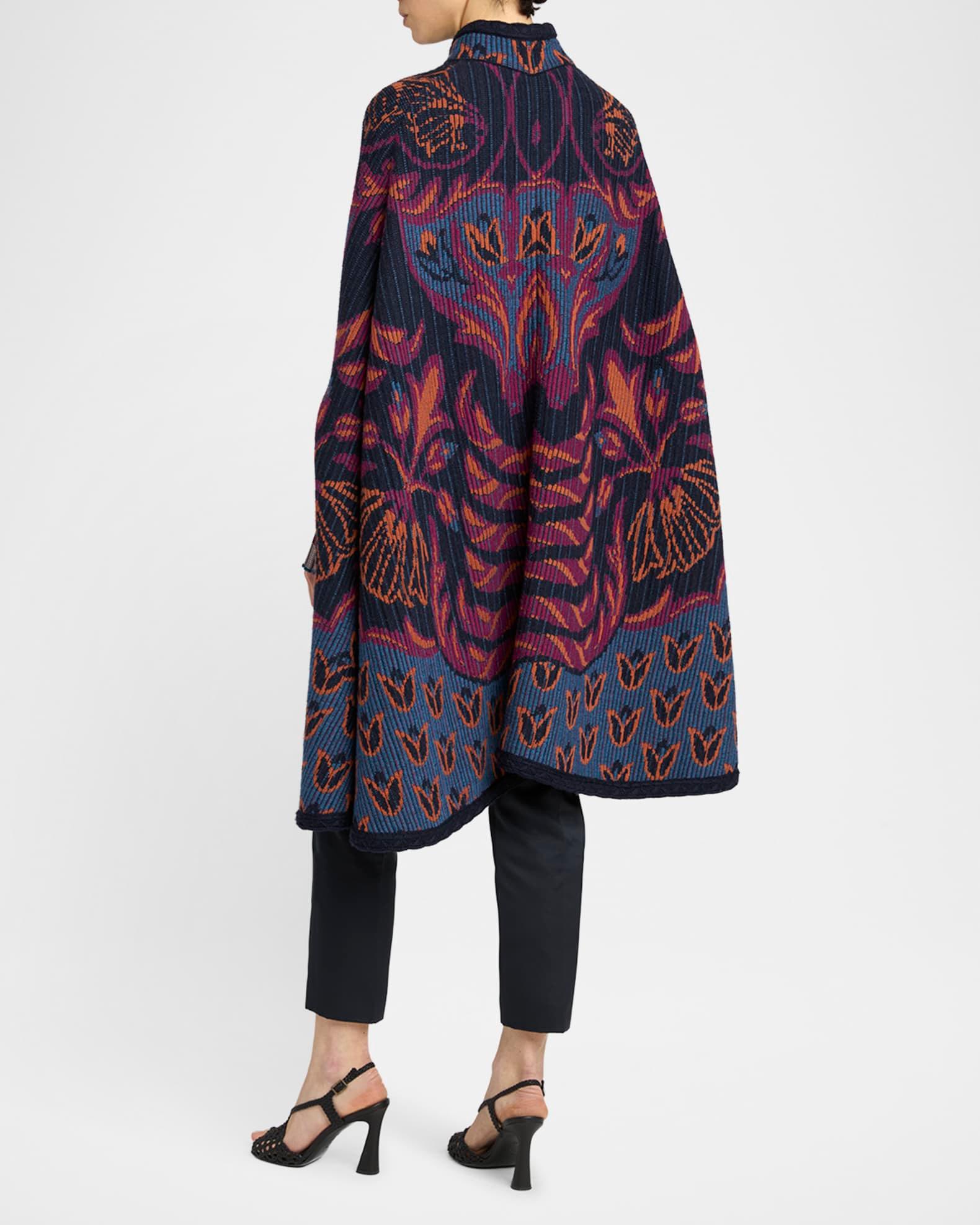 Jacquard Knit Cape Coat Product Image