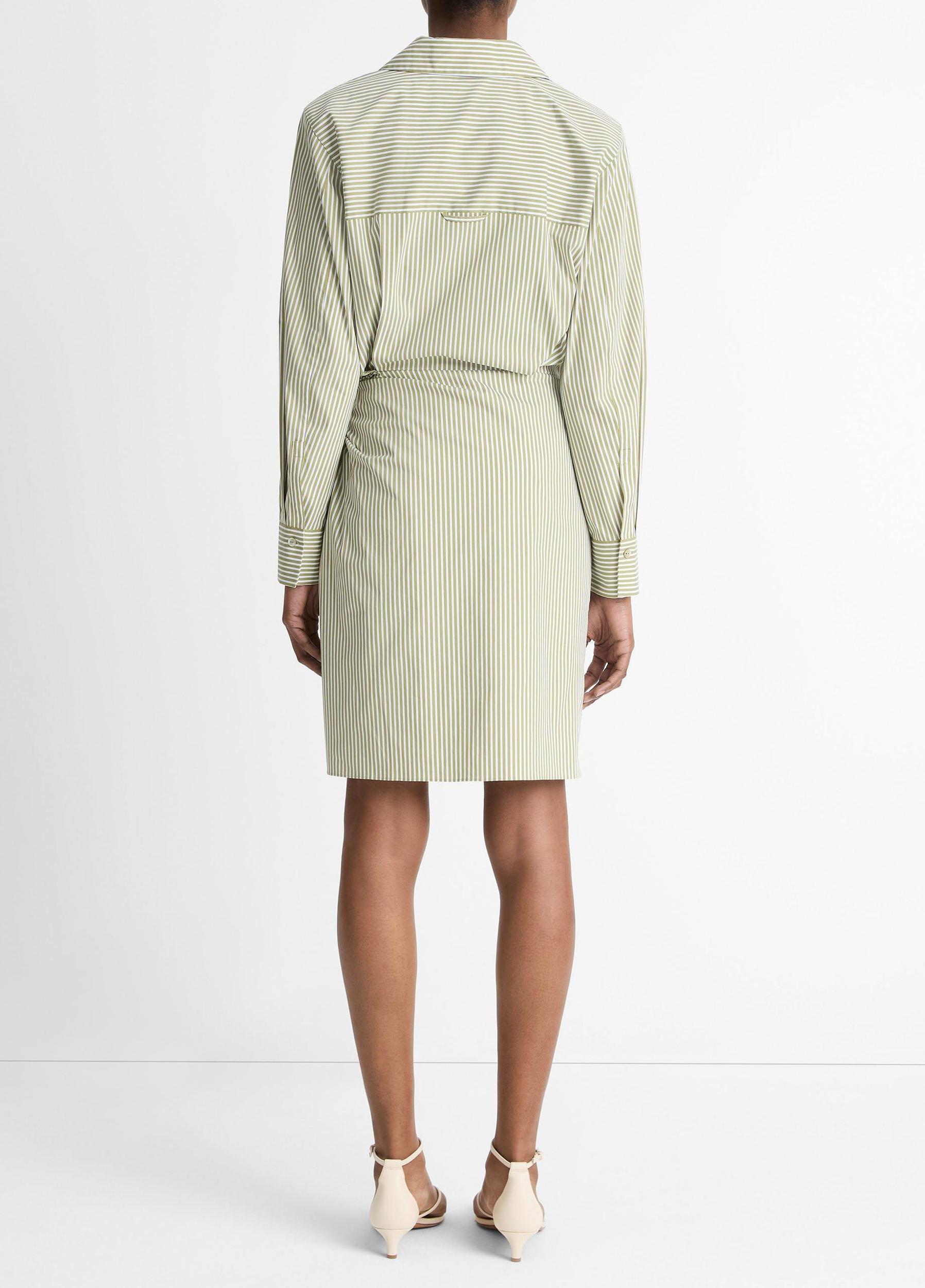 Furrow Stripe Cotton-Blend Wrap Dress Product Image