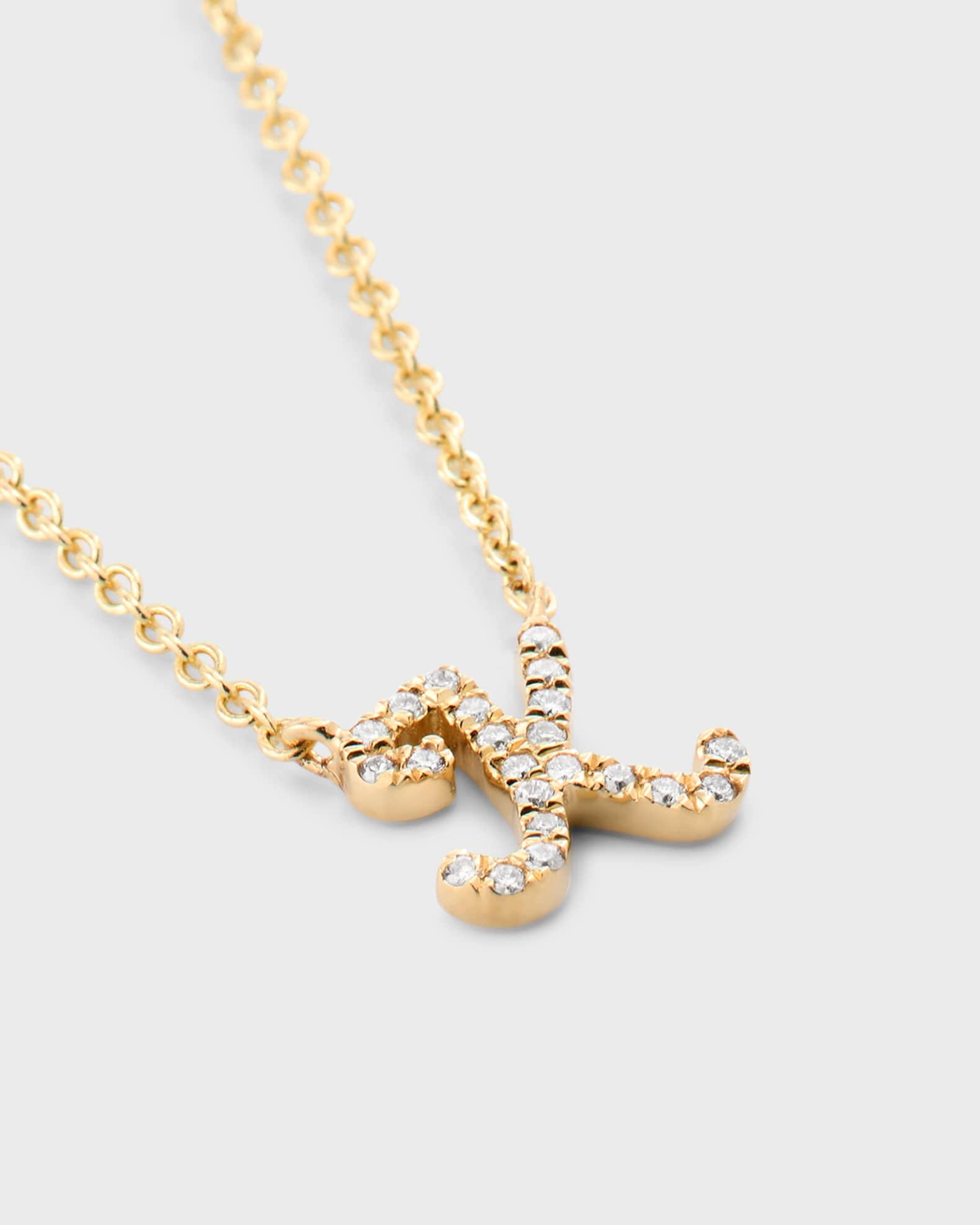 14k Diamond Pave Initial Necklace Product Image