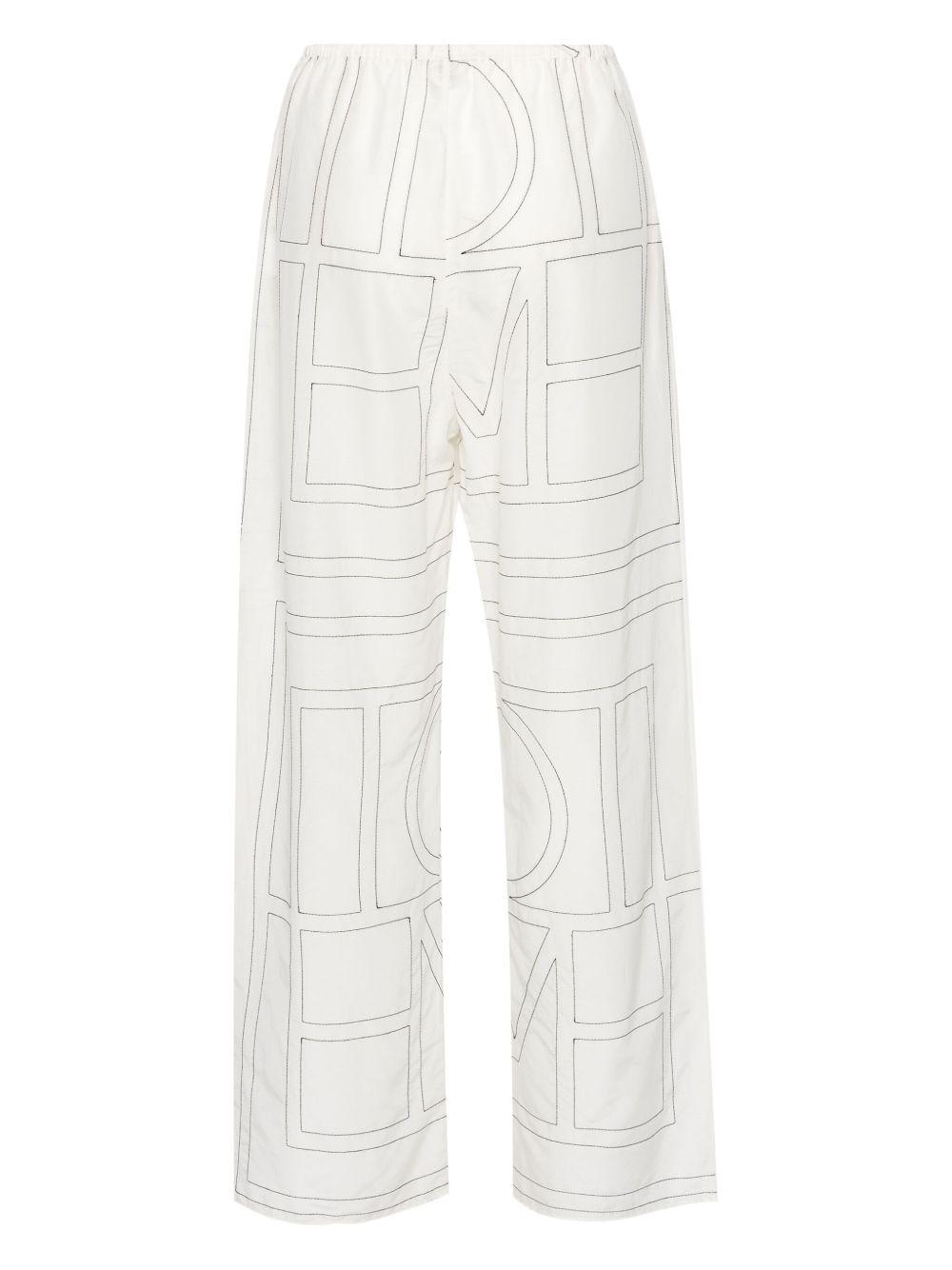 embroidered-monogram trousers Product Image