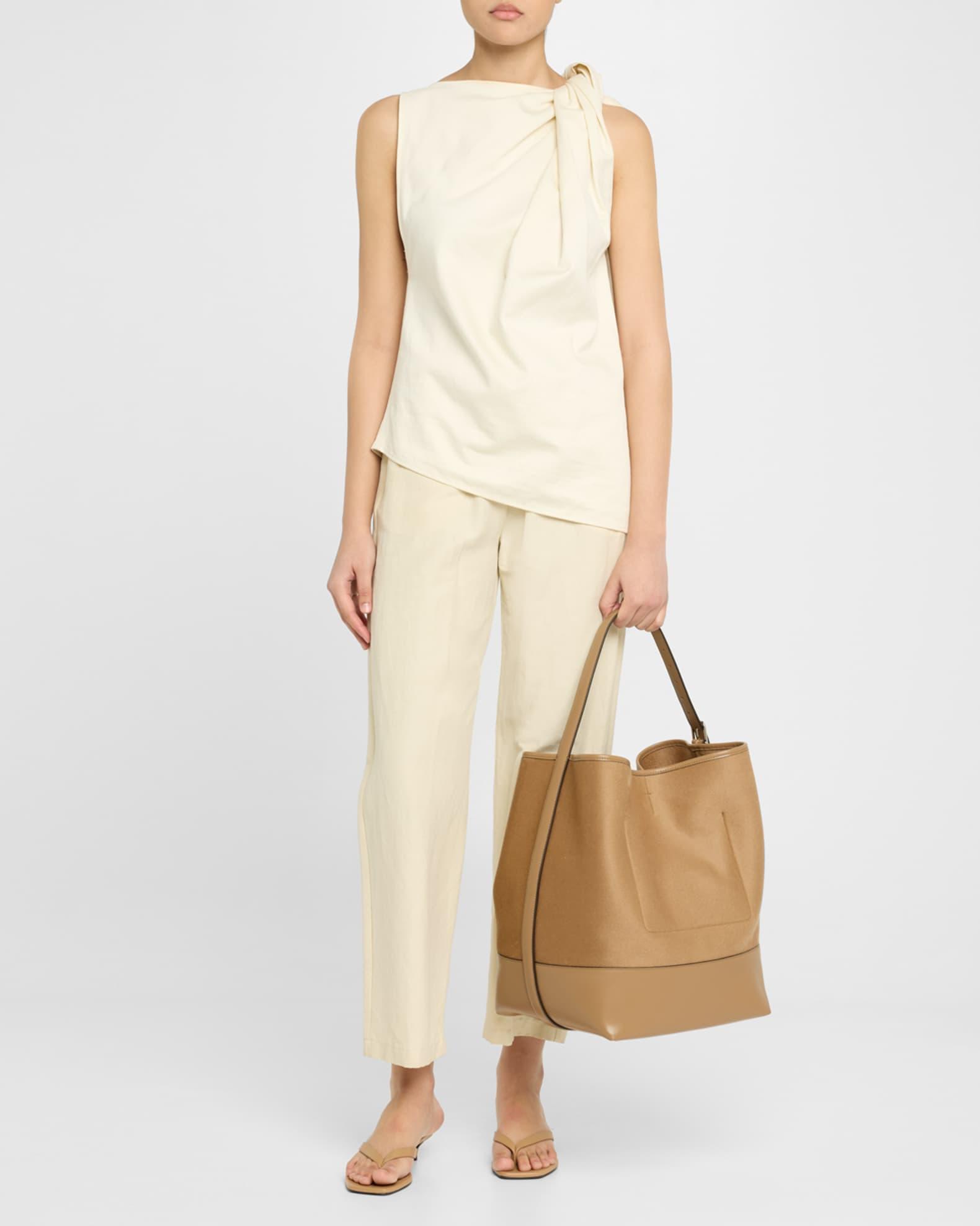 Belted Wool & Leather Tote Bag Product Image