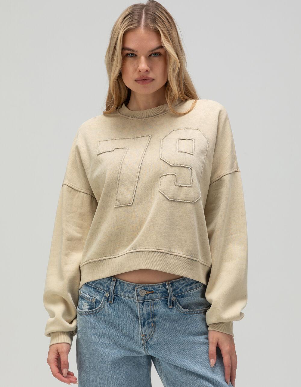 RSQ Womens 79 Crewneck Sweatshirt - OATMEAL Product Image