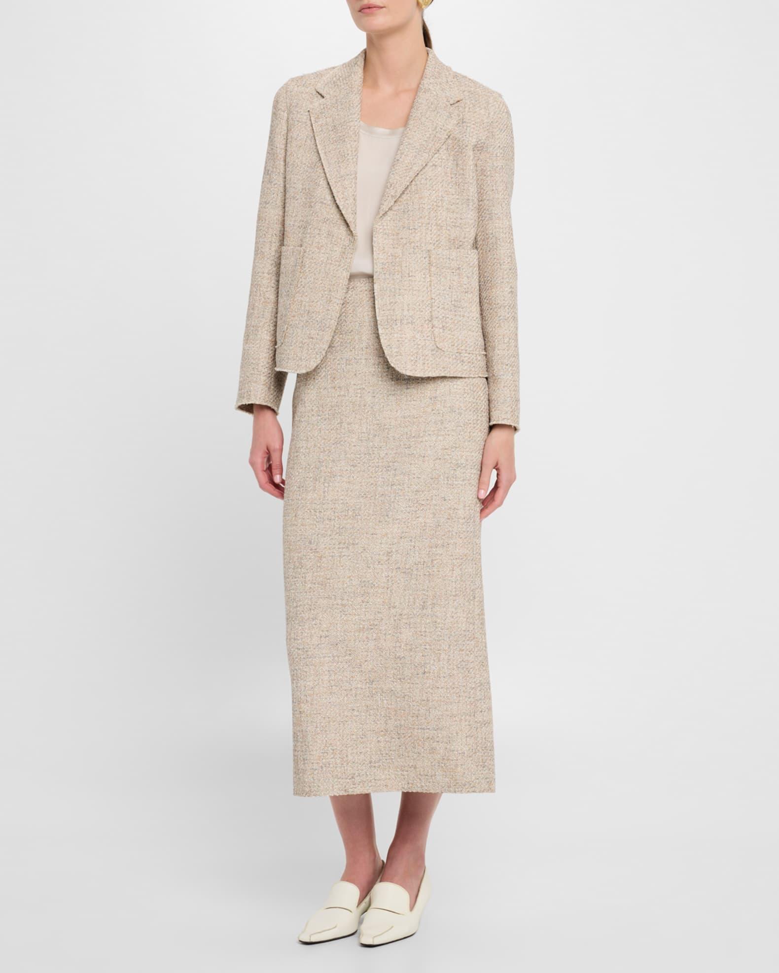 Woven Straight Midi Skirt Product Image