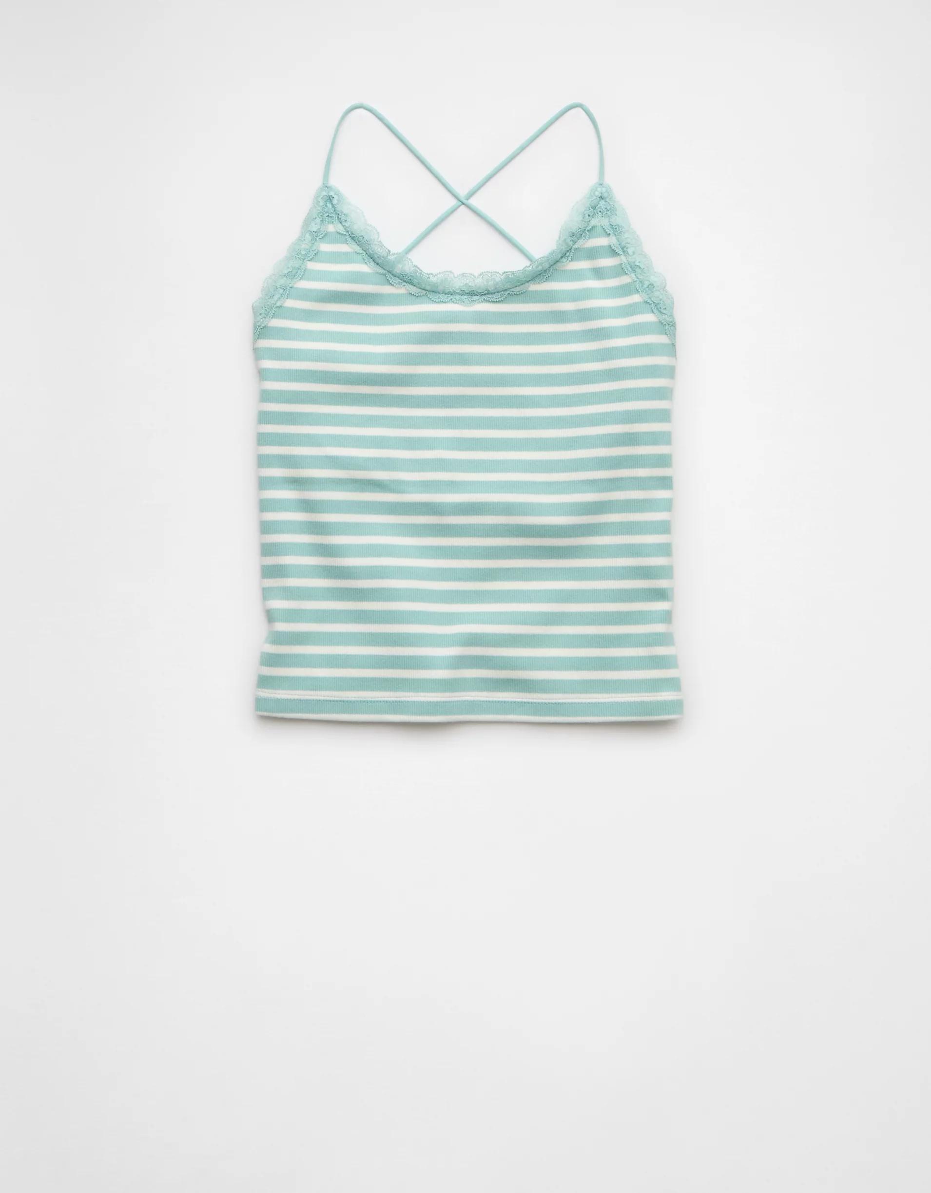 AE Strappy Go Lucky Cropped Lace Tank Top Product Image