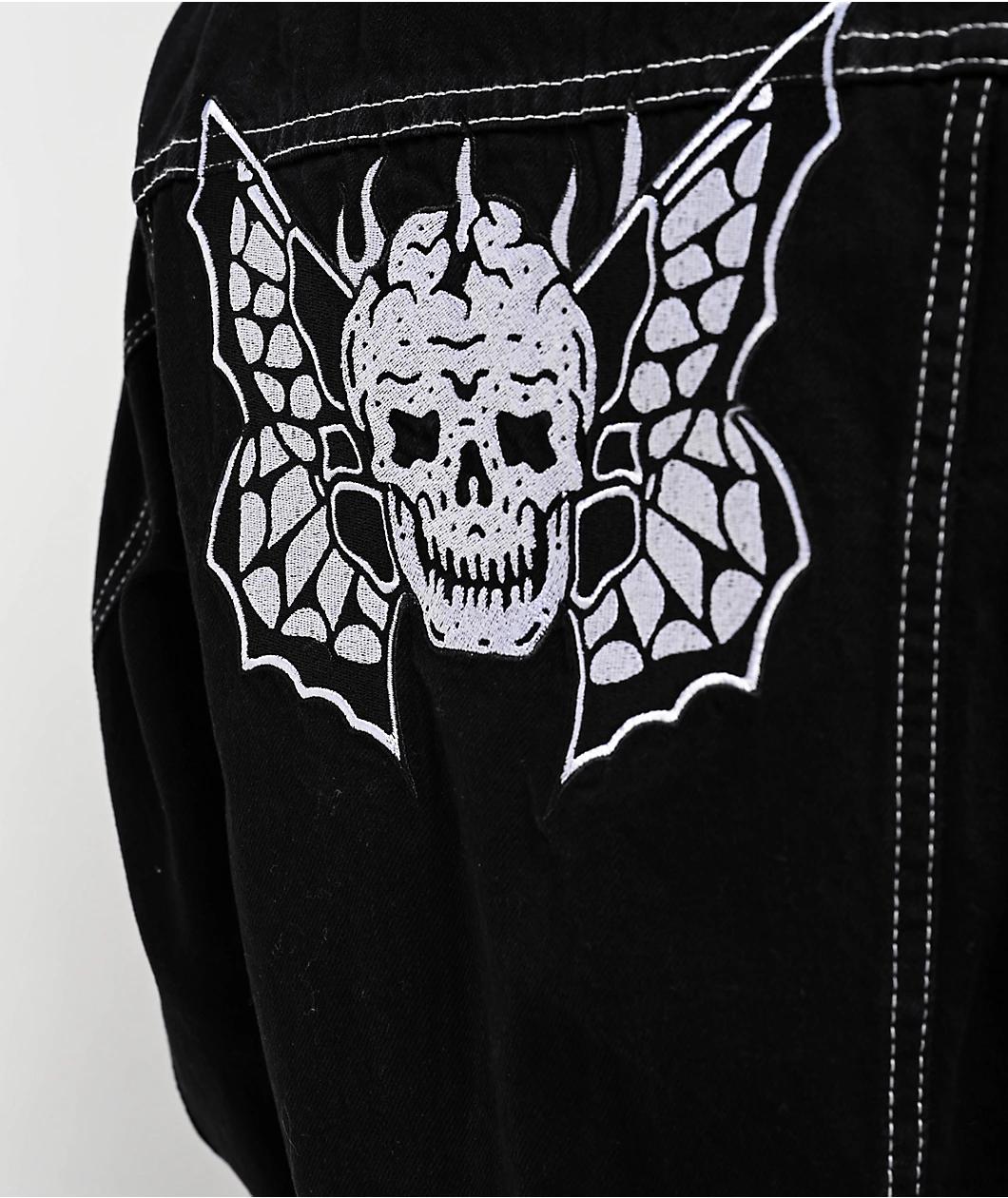 Lurking Class by Sketchy Tank Skullfly Black Denim Jacket Product Image