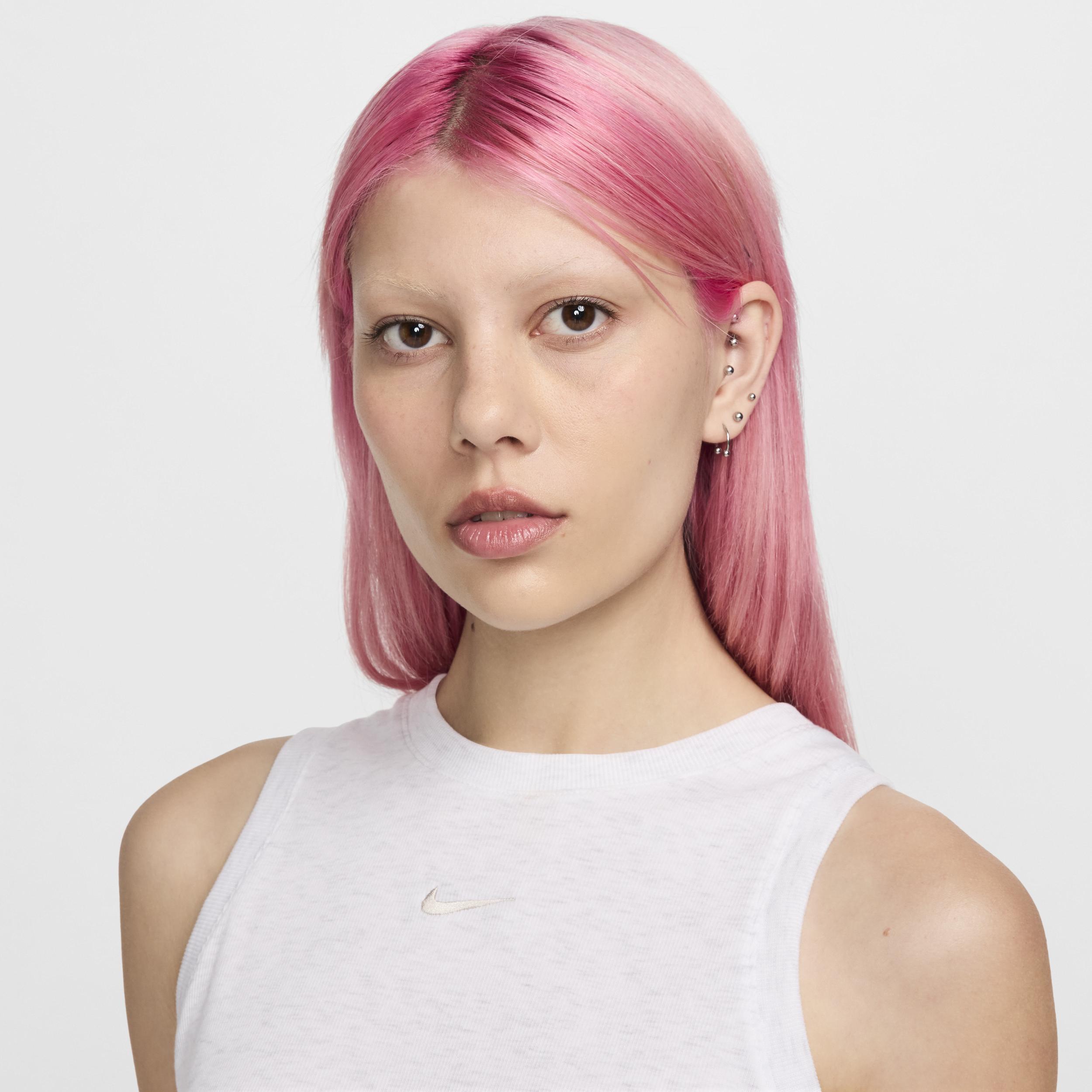 Womens Nike Sportswear Chill Knit Tight Cropped Mini-Rib Tank Top | FB8279-051 Product Image