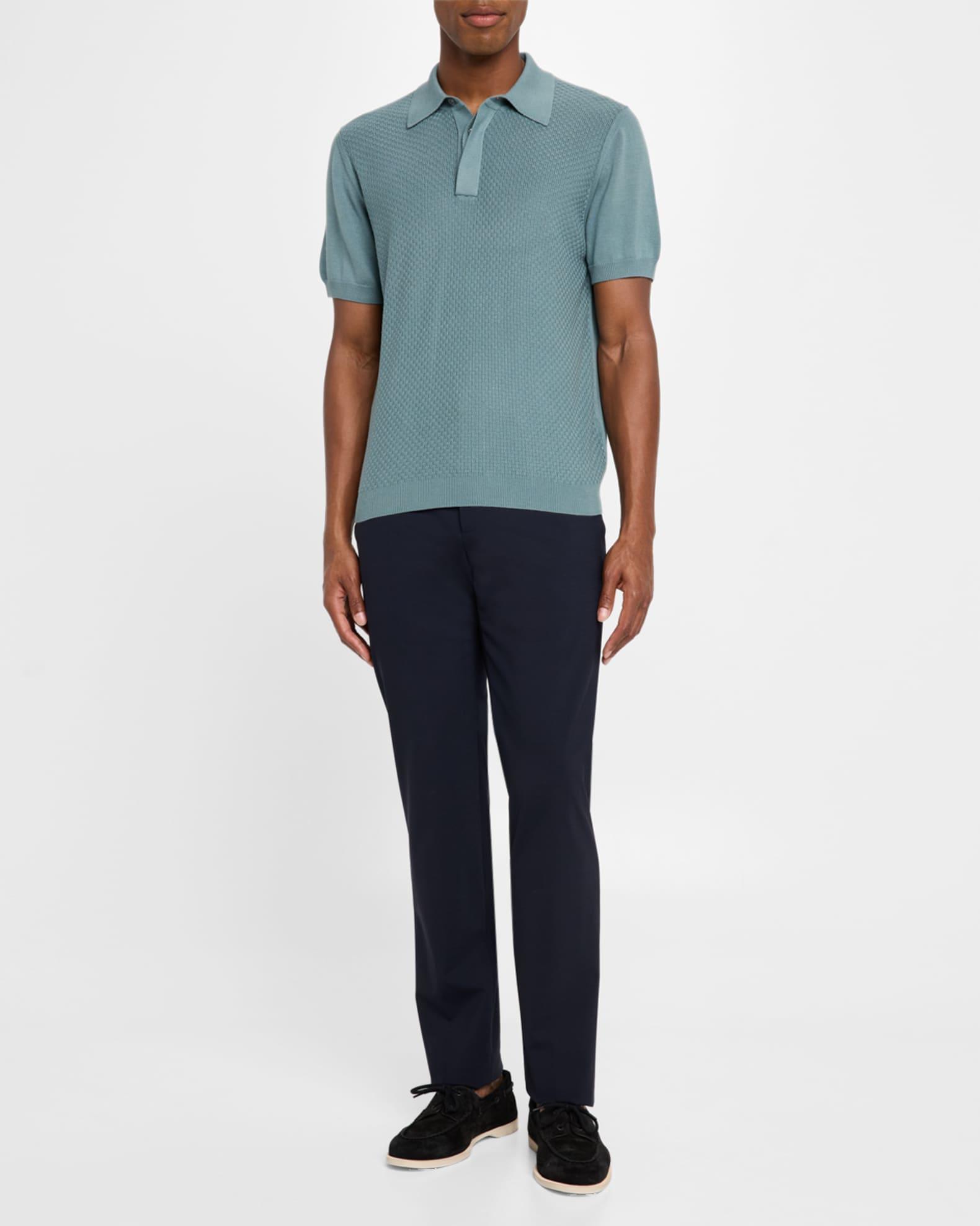 Men's Cotton-Modal Waffle Knit Polo Sweater Product Image