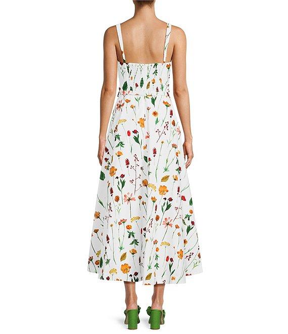 Antonio Melani x Style by Simkins Maybry Floral Print Poplin Sweetheart Neck Sleeveless Maxi Dress Product Image
