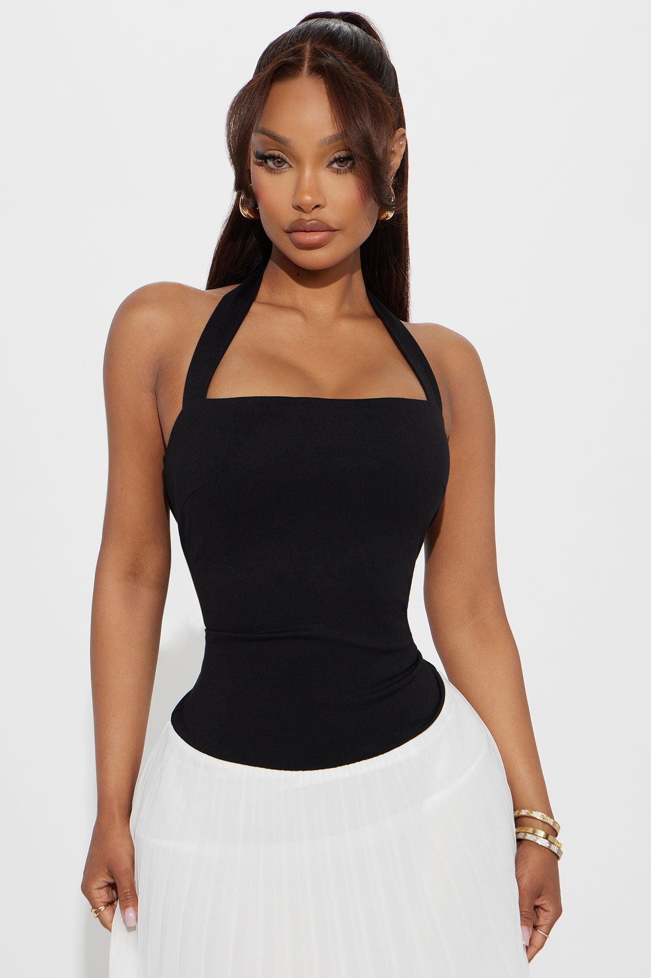 Mary Jane Pleated Midi Dress - Black/White Product Image