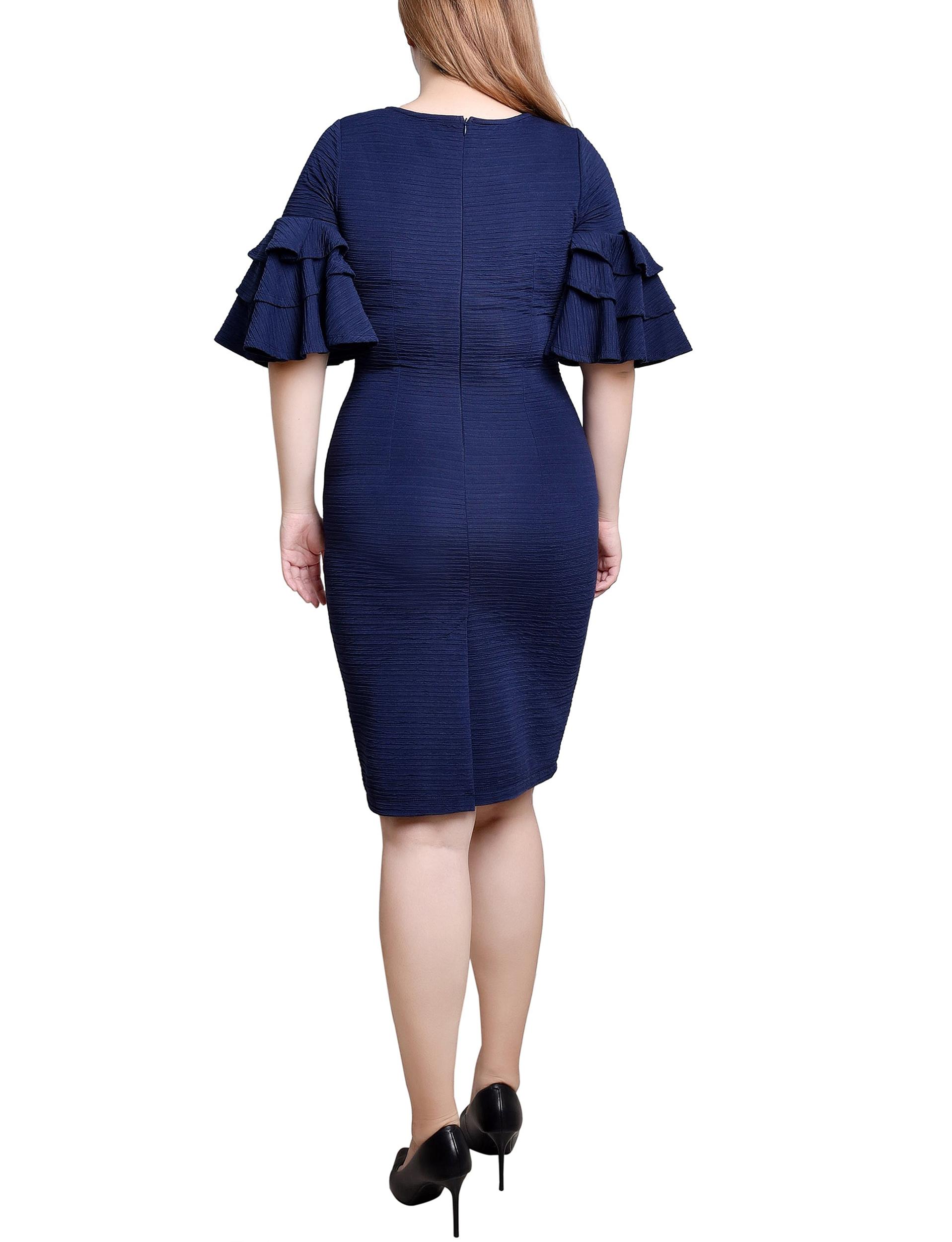 Navy Bolero Sleeve Body Con Dress Product Image