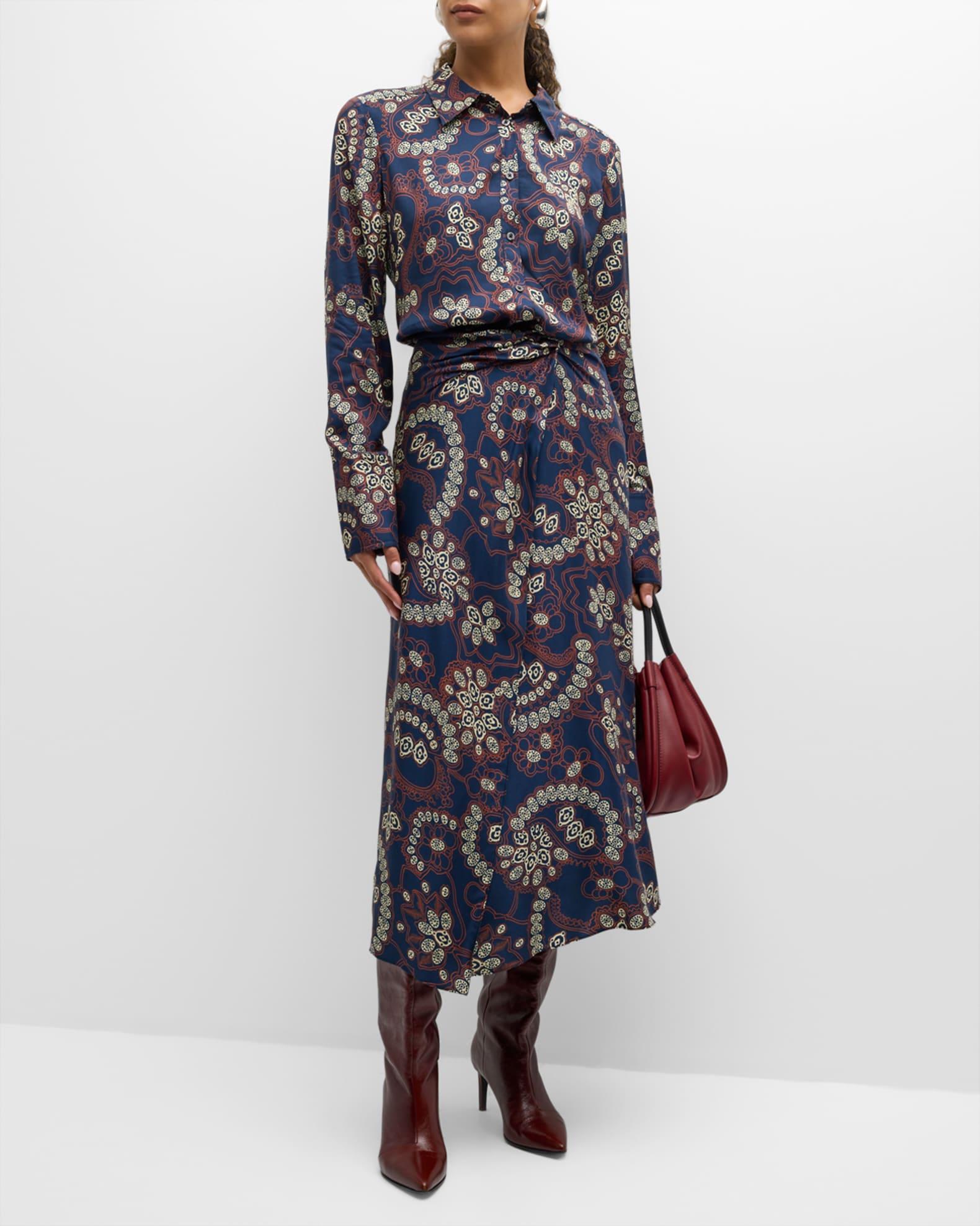 Clara Printed Midi Wrap Skirt Product Image