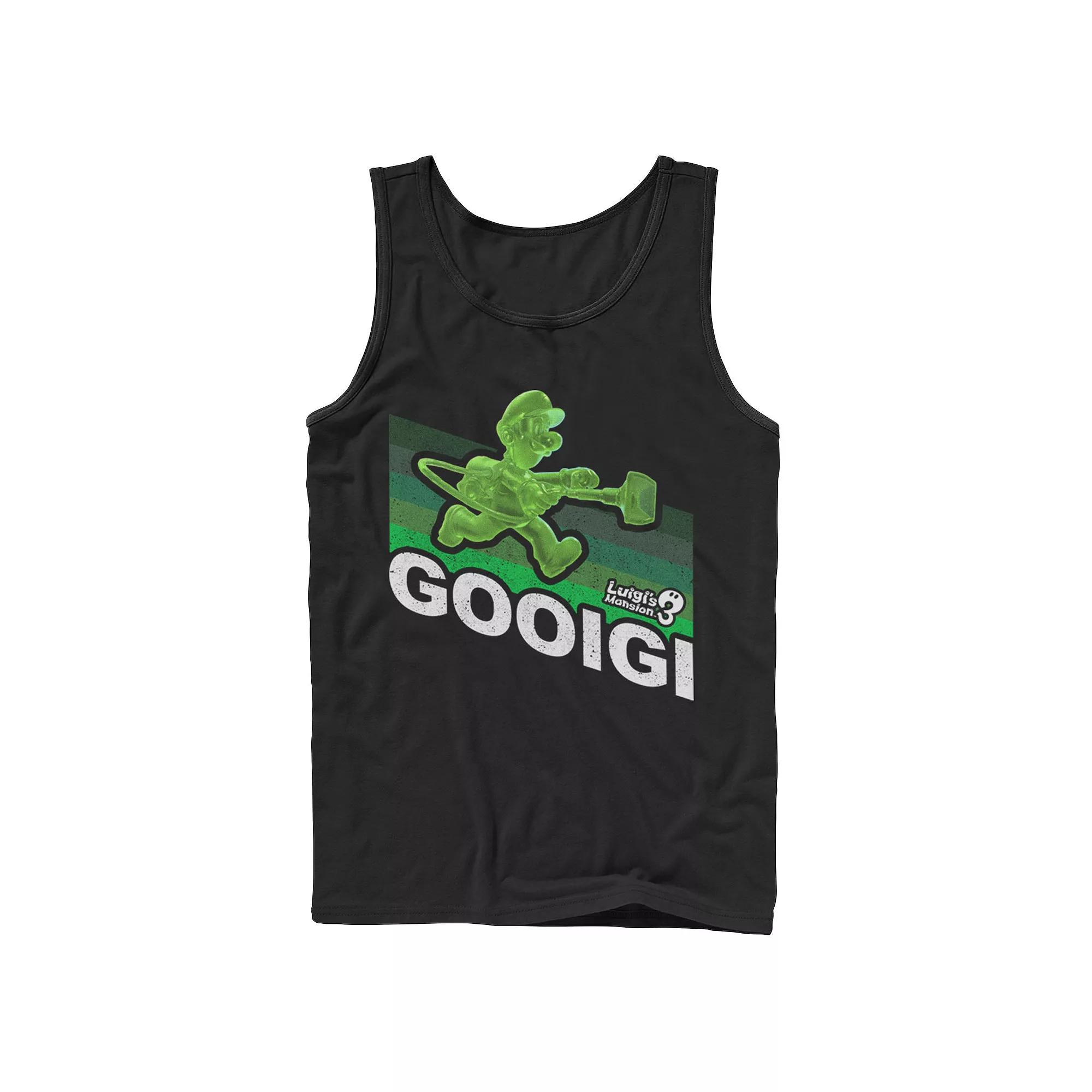 Men's Nintendo Luigi's Mansion 3 Gooigi Color Fade Logo Tank Top,  Product Image