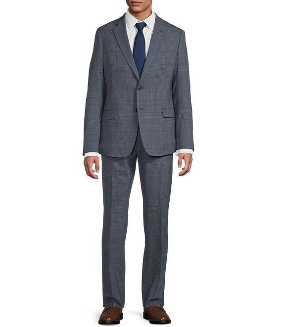 Armani Exchange Slim Fit Plaid Flat Front 2-Piece Suit Product Image