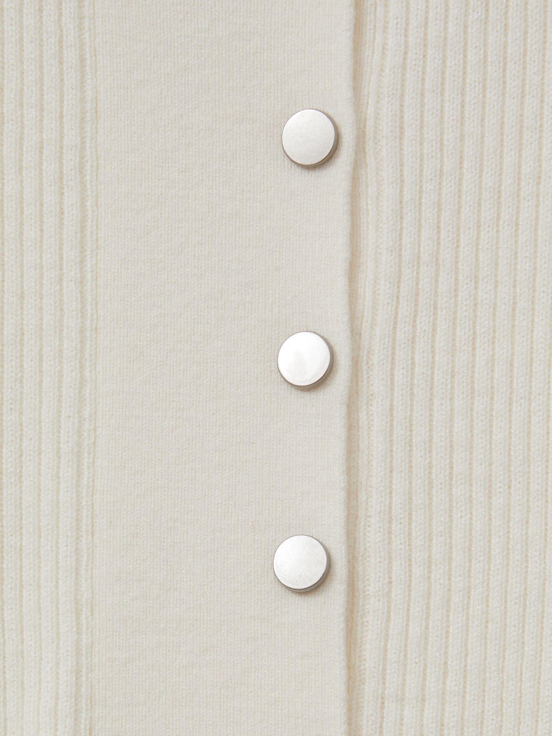 Wool Blend Button Detail Top in Ivory Product Image