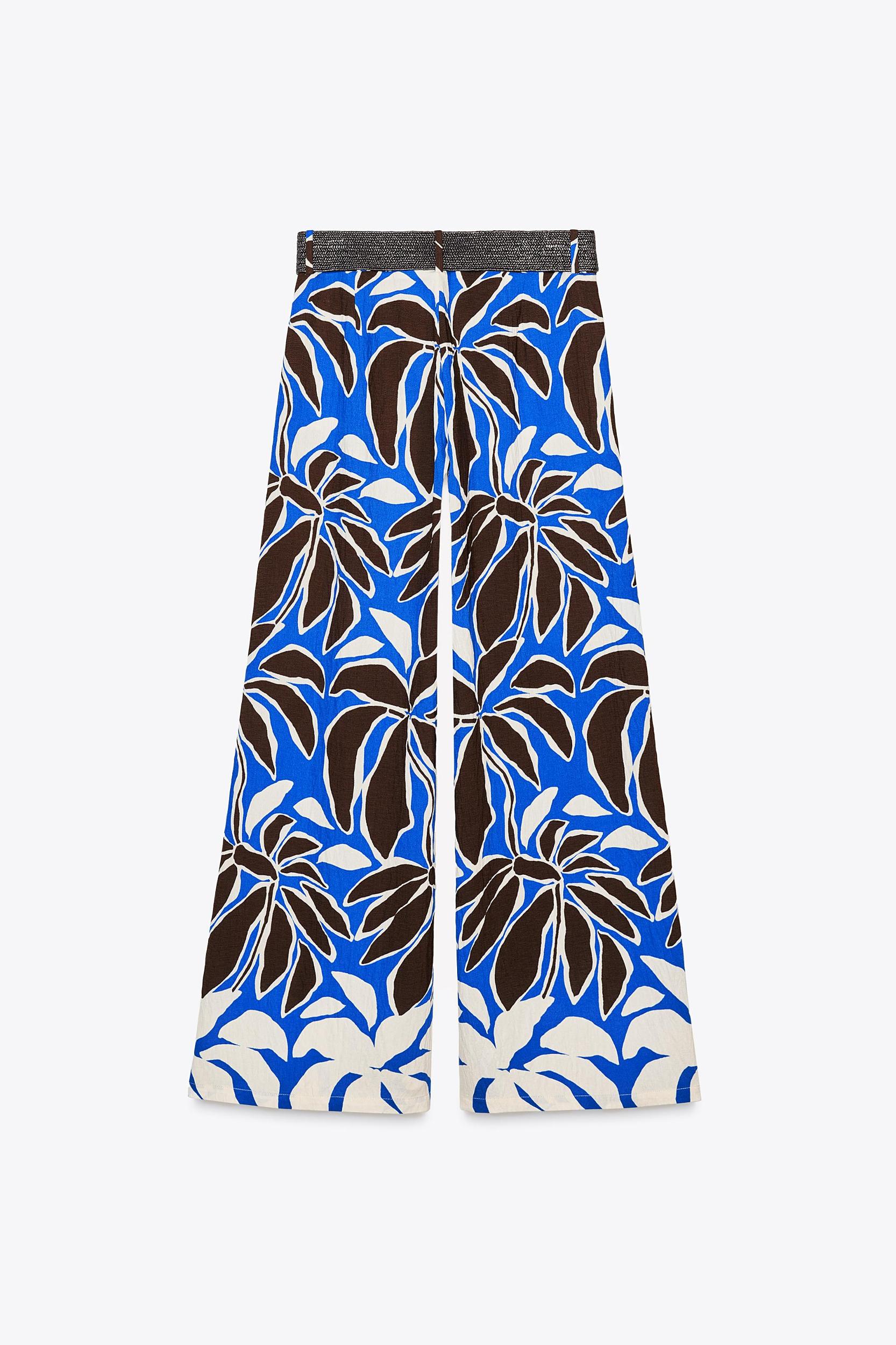 FLORAL PRINT WIDE LEG PANTS Product Image