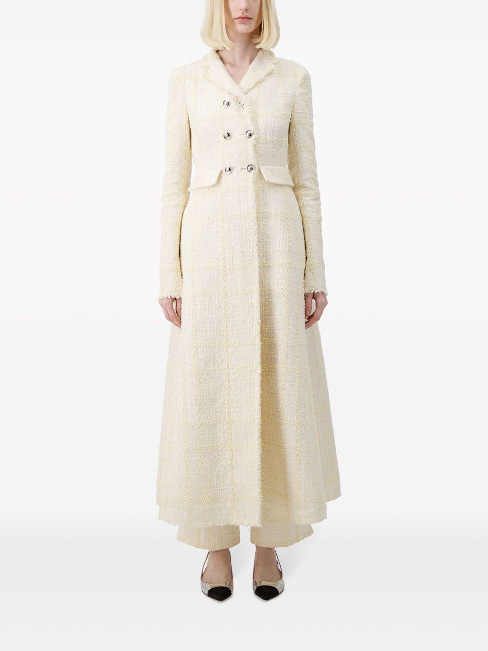 checked silk-tweed coat Product Image