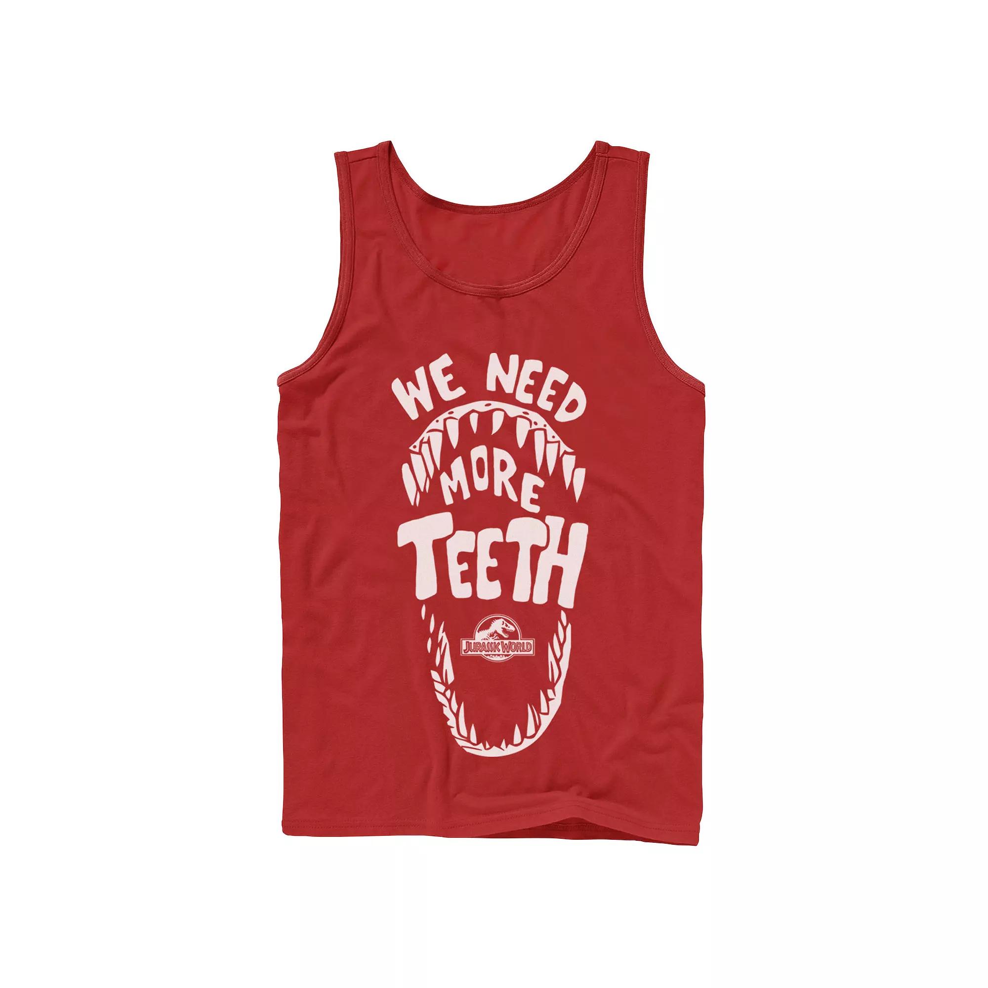 Men's Jurassic World We Need More Teeth Graphic Tank Top,  Product Image