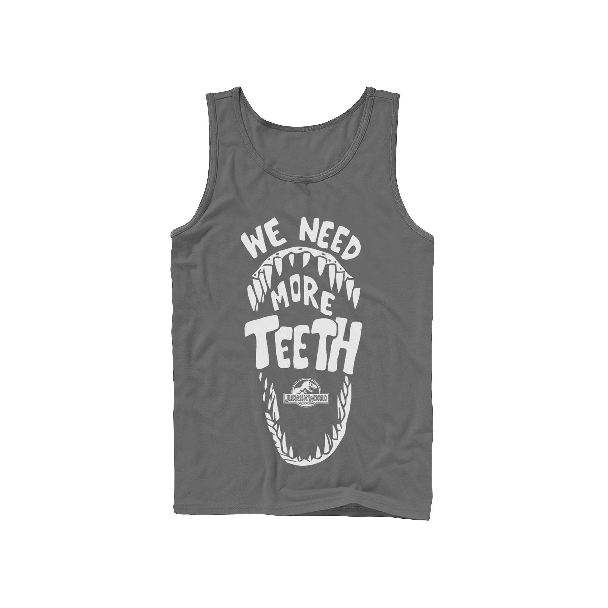 Men's Jurassic World We Need More Teeth Graphic Tank Top,  Product Image