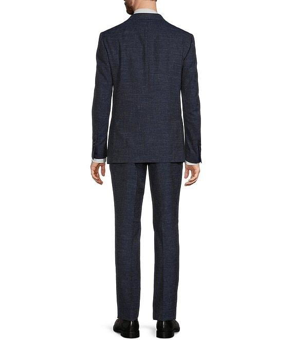 Hickey Freeman Modern Fit Flat Front Solid Linen Wool Blend 2-Piece Suit Product Image