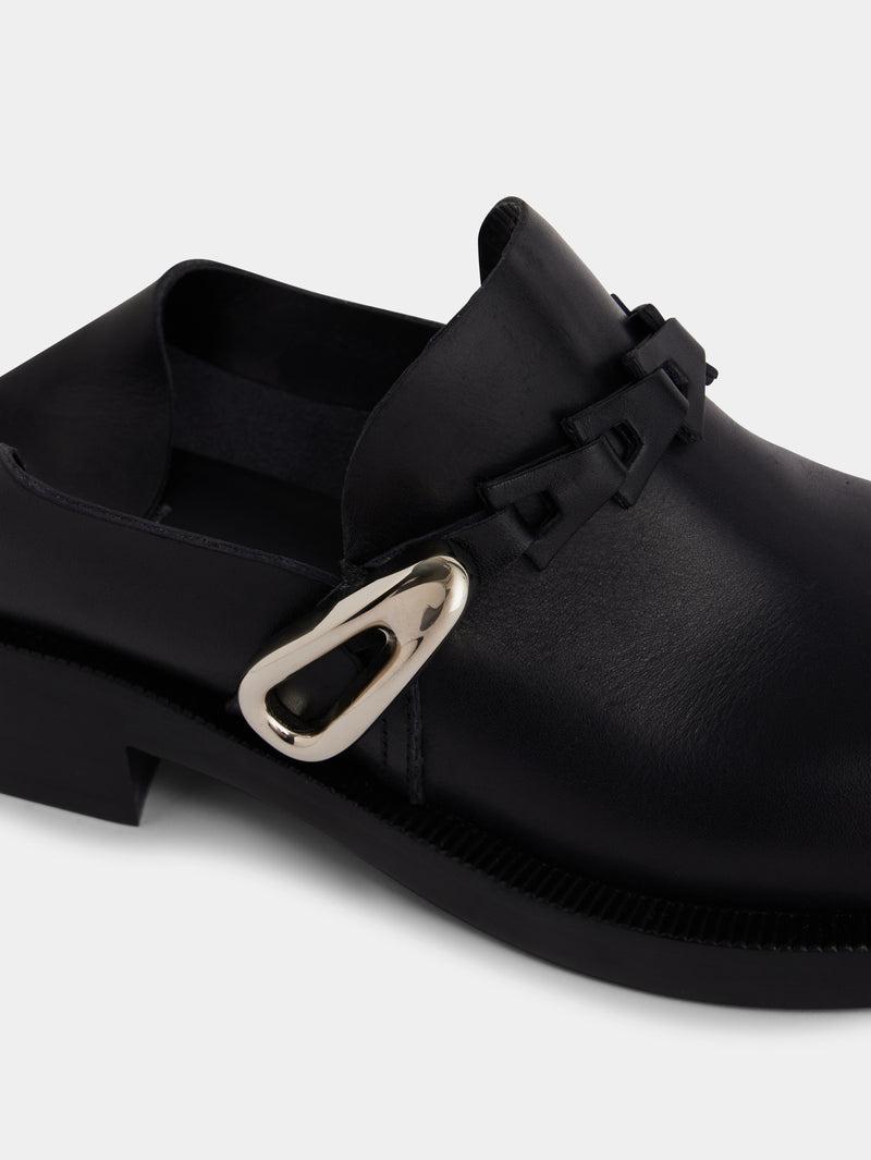 black MULES IN SMOOTH LEATHER Product Image