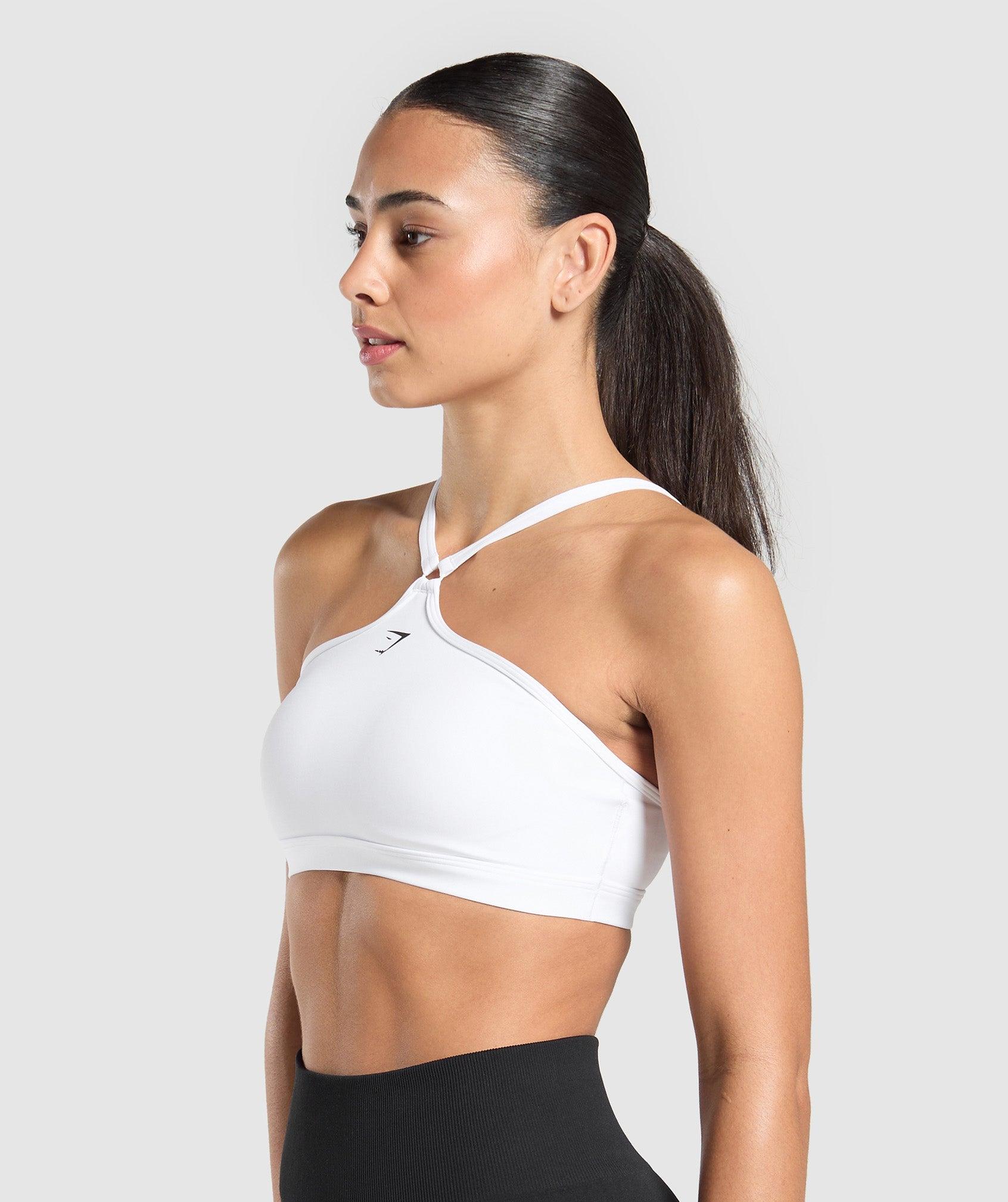 Gymshark Halter Neck Sports Bra - White Female Product Image