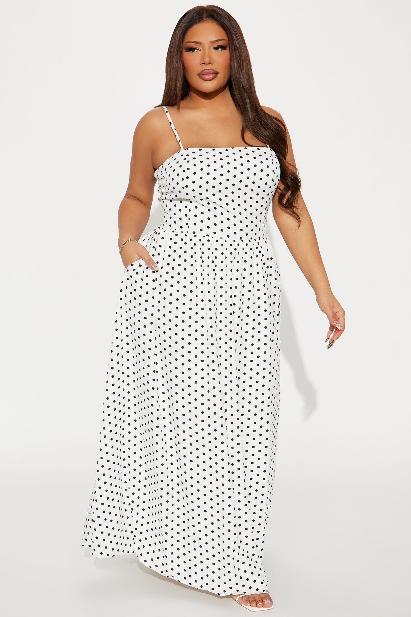 Masella Polka Dot Maxi Dress - White/Black Product Image