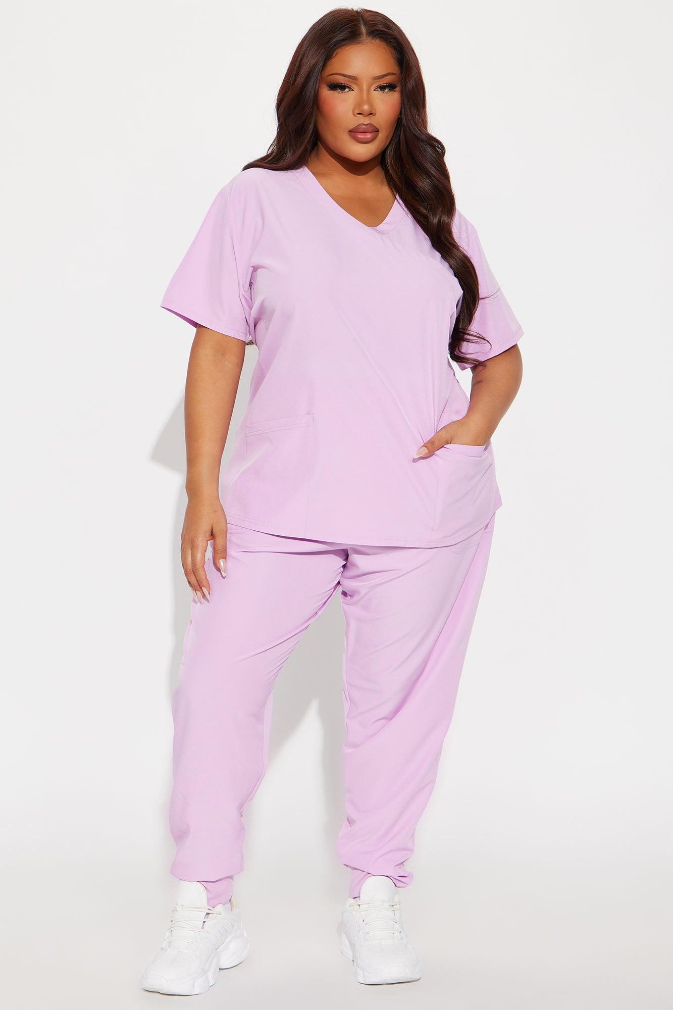 Overtime 4 Way Stretch Scrub Jogger Set - Lilac Product Image