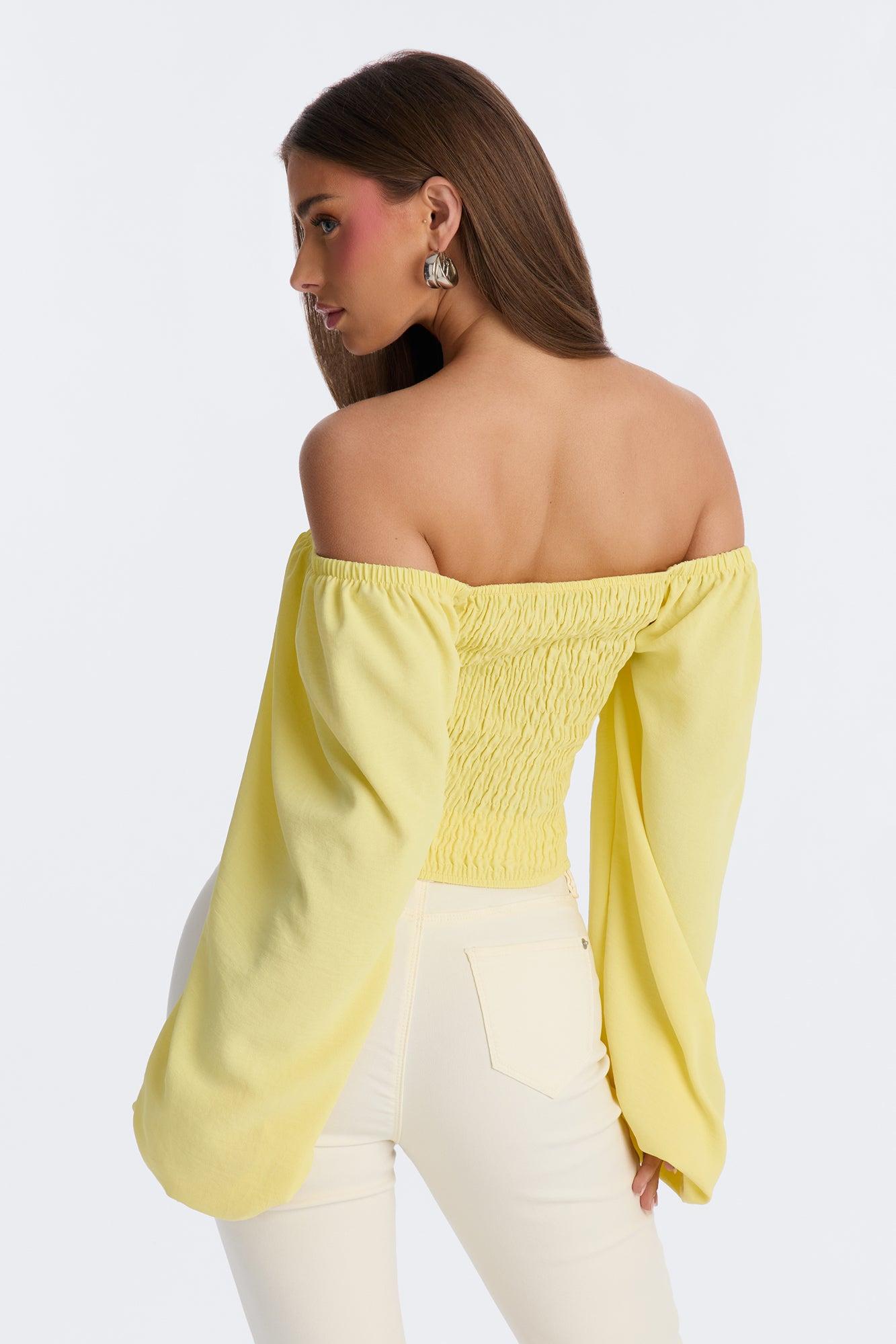 Out To Play Lace Up Airflow Top - Butter Yellow Female Product Image