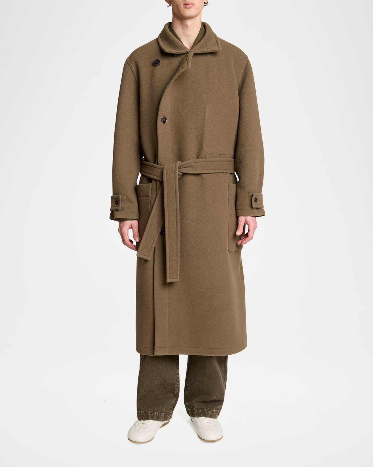 Men's Double Wool Wrap Coat Product Image