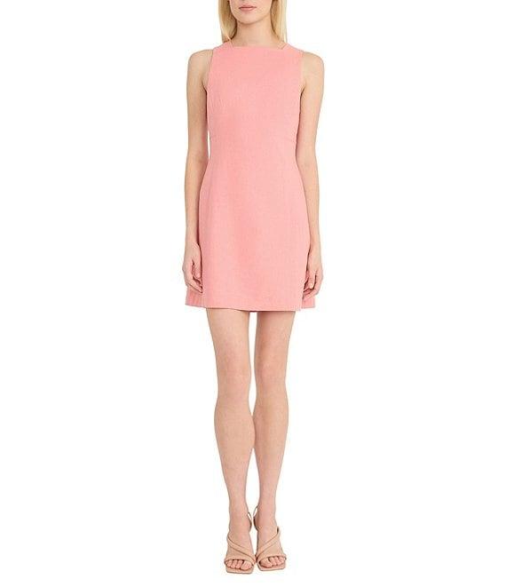 Donna Morgan Square Neck Fit and Flare Linen Mini Dress Product Image