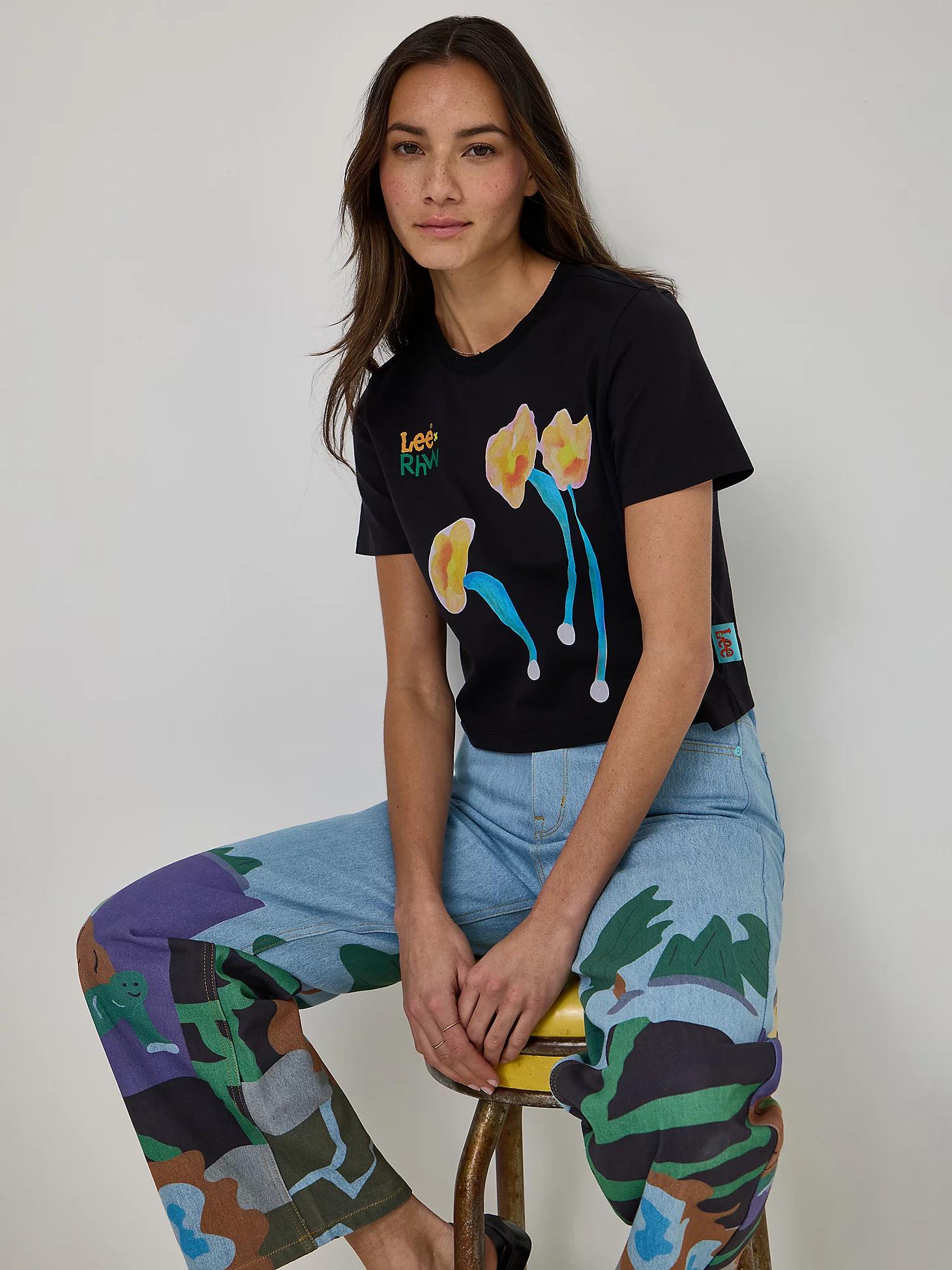 Women's Lee® x Ruohan Wang Crop Flower Tee | Women's Tops & Tees | Lee® Product Image