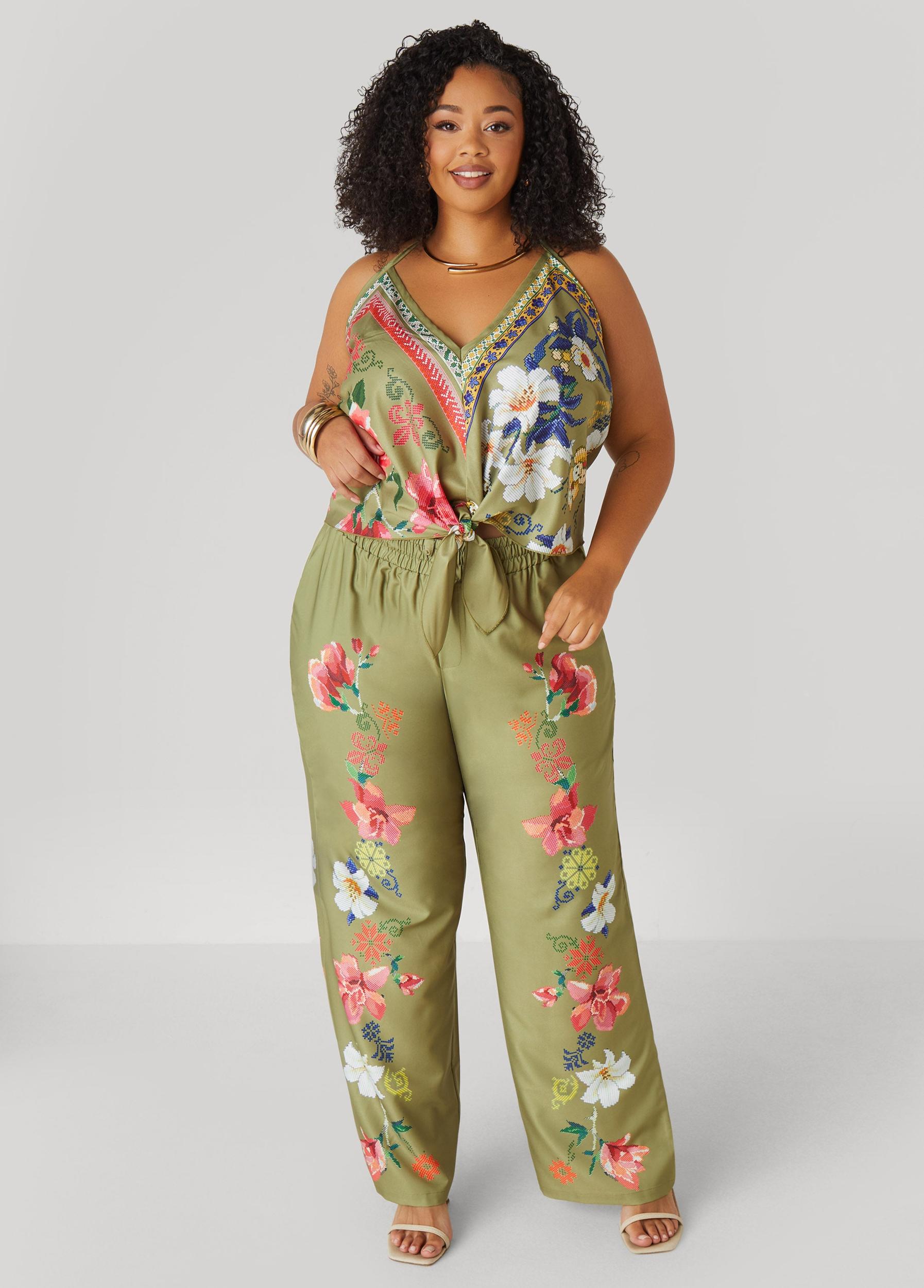 Floral Wide Leg Pants Product Image