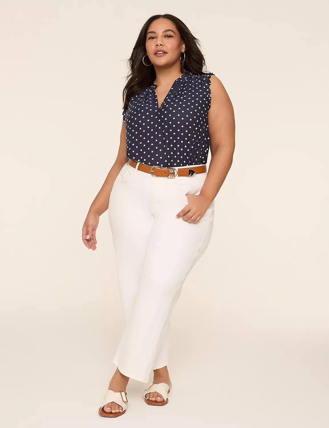 Ruffle Split-Neck Popover Tank Product Image