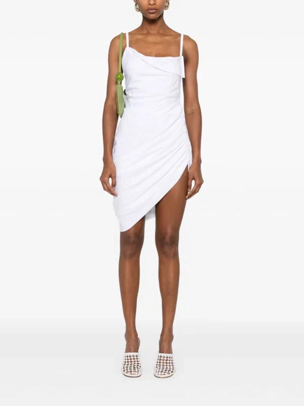 JACQUEMUS La Robe Saudade Long Viscose Blend Dress In White Product Image