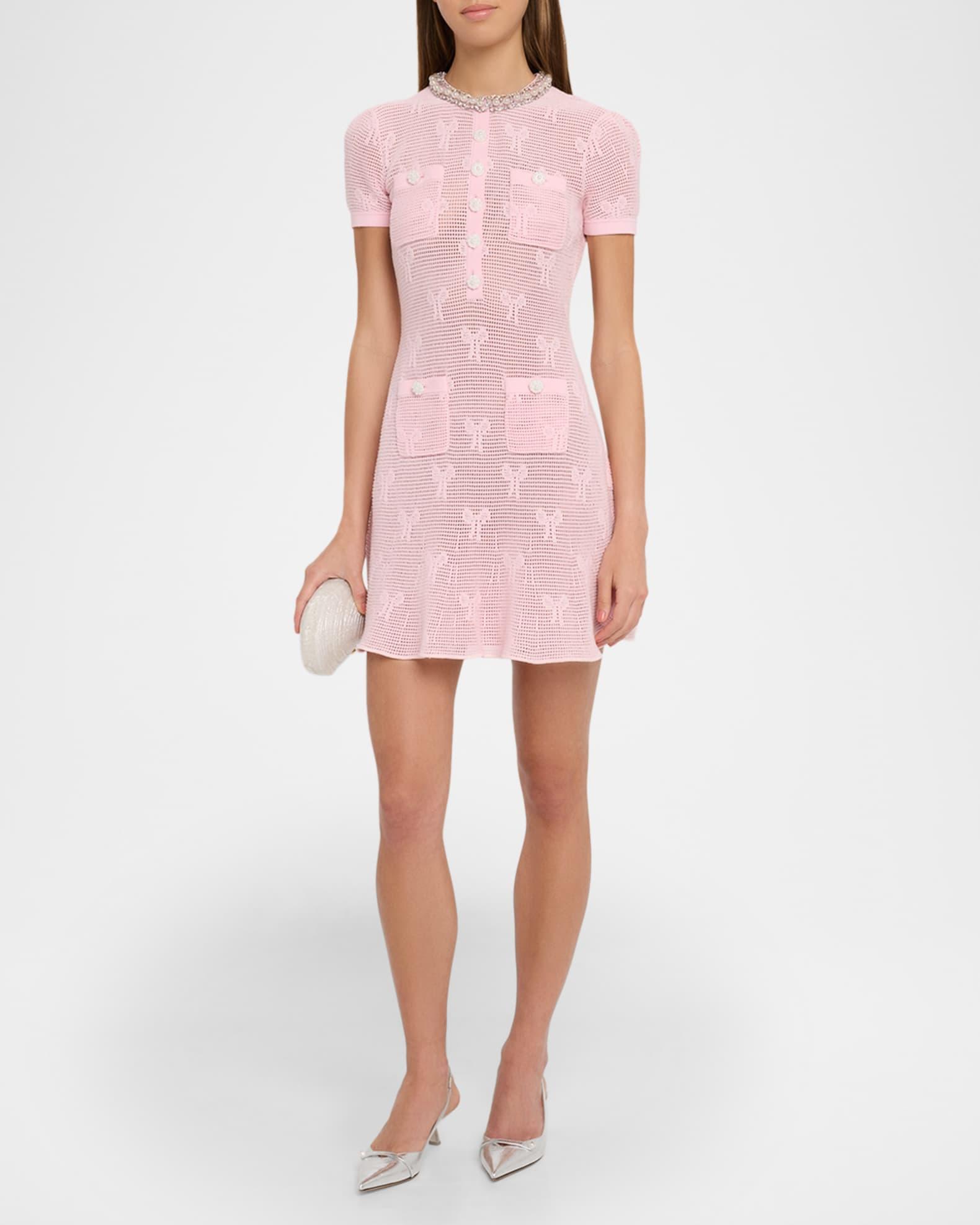 Bow Crochet Mini Dress Product Image