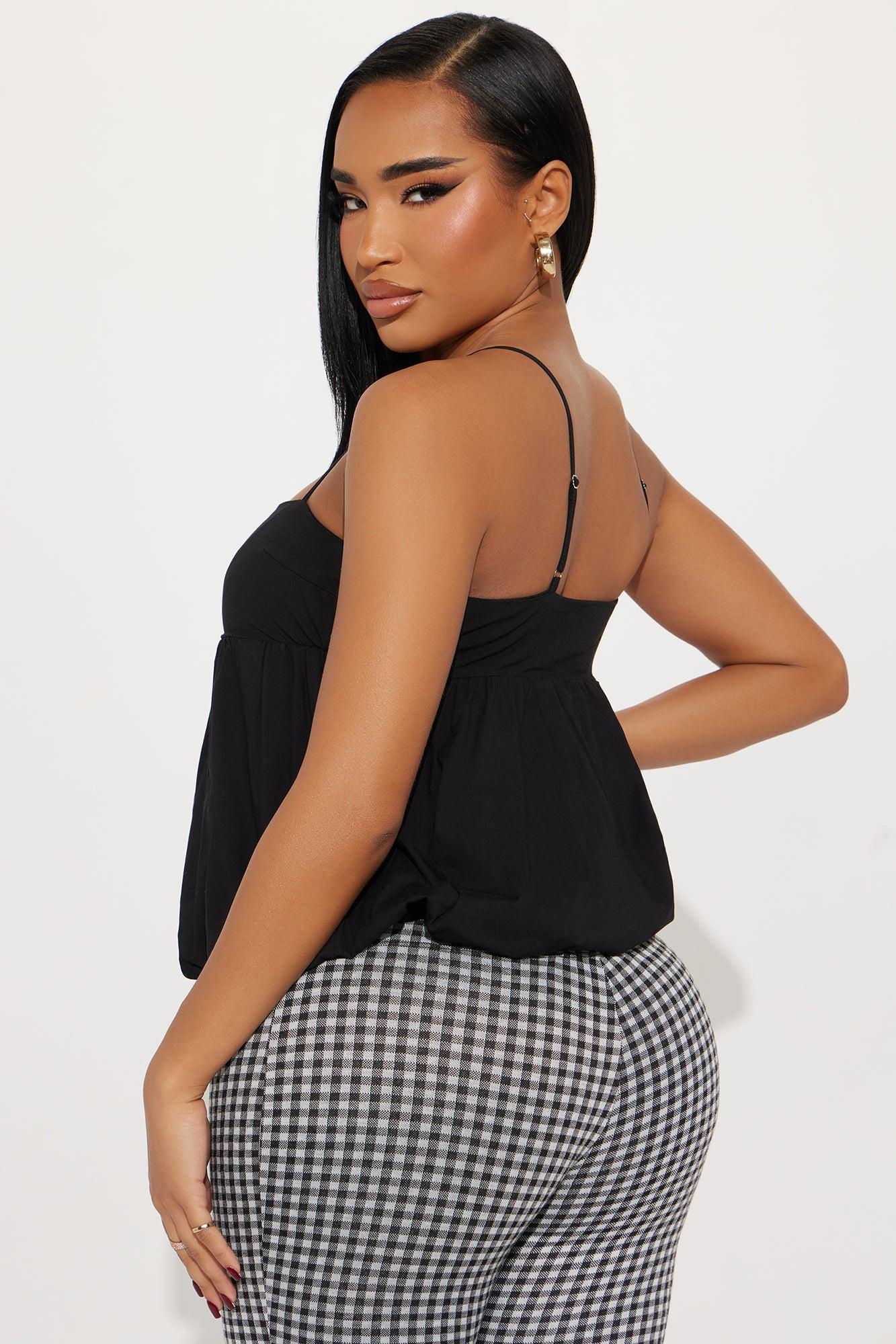 Shenay Bubble Hem Top - Black Product Image