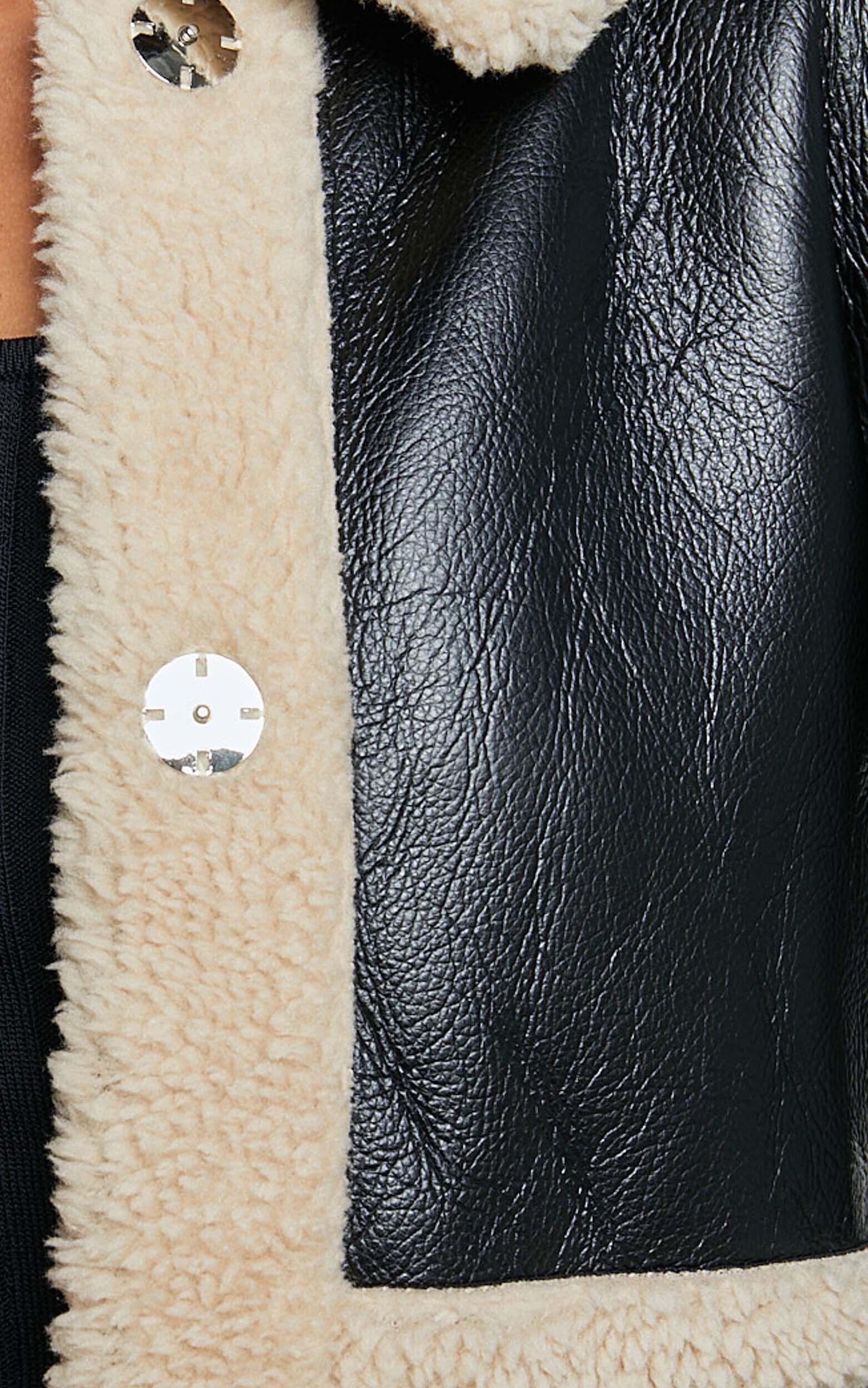 Ruth Jacket - Faux Shearling Aviator Jacket in Black Product Image