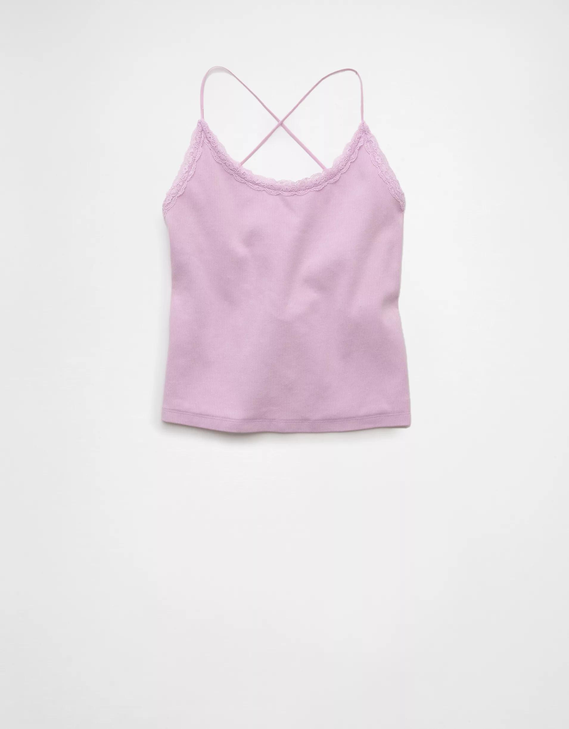 AE Strappy Go Lucky Cropped Lace Tank Top Product Image