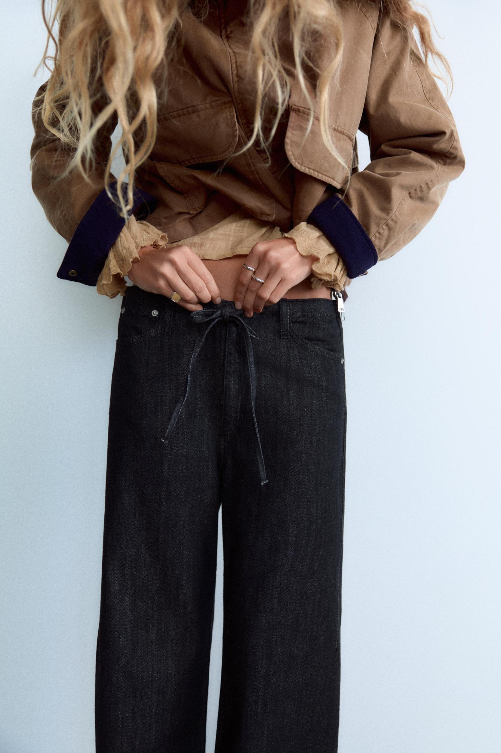 DENIM-EFFECT PAJAMA PANTS Product Image