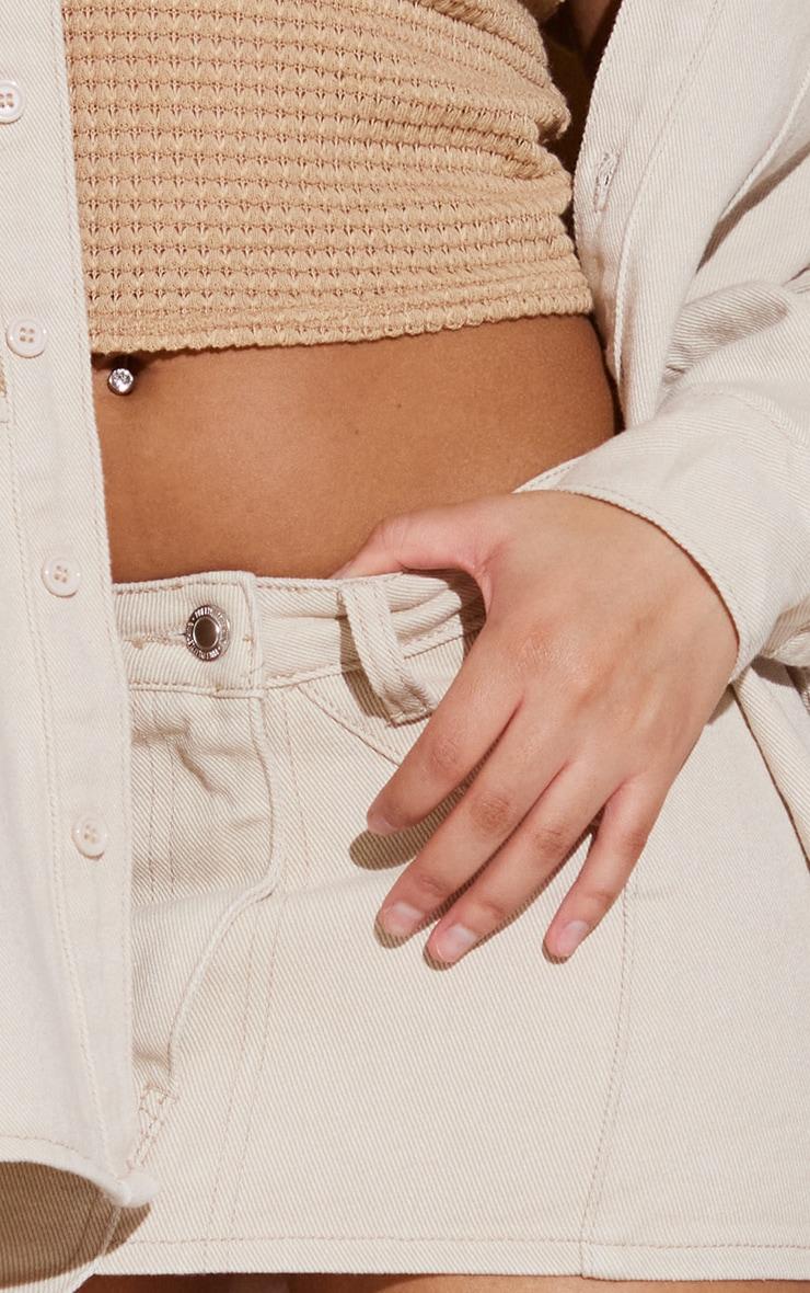 Petite Stone Denim Mini Skirt With Asymmetric Hem Product Image