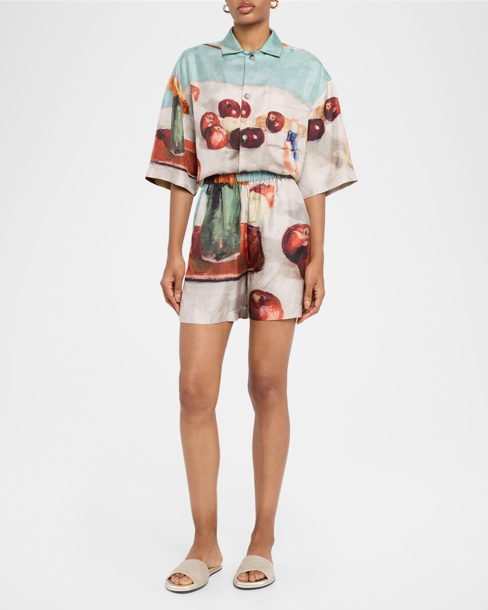 Anne Silk Twill Shorts Product Image