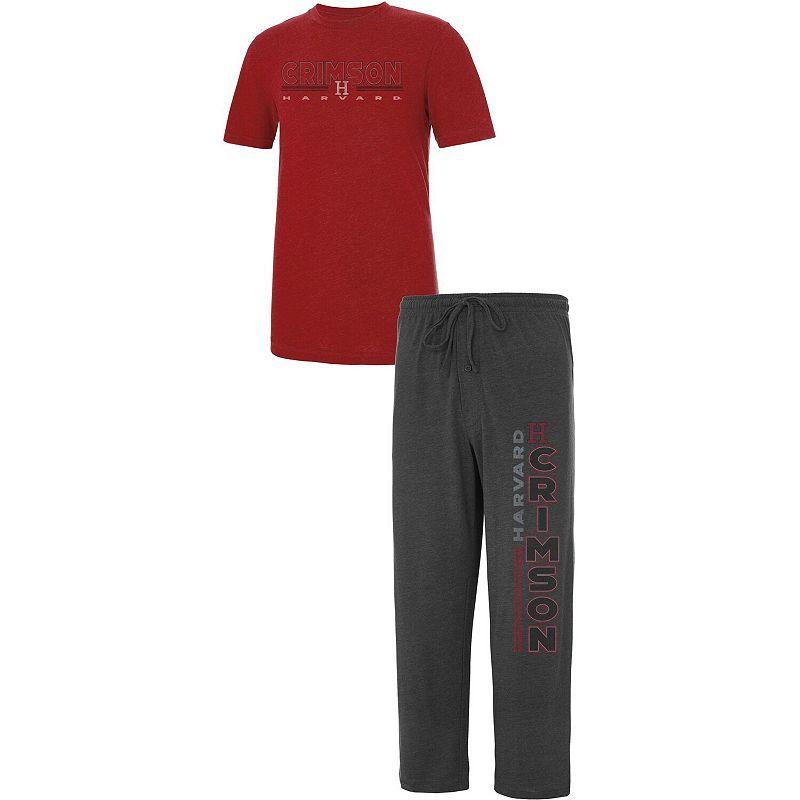 Men's Concepts Sport Heathered Charcoal/Blue Seton Hall Pirates Meter T-Shirt & Pants Sleep Set,  Product Image