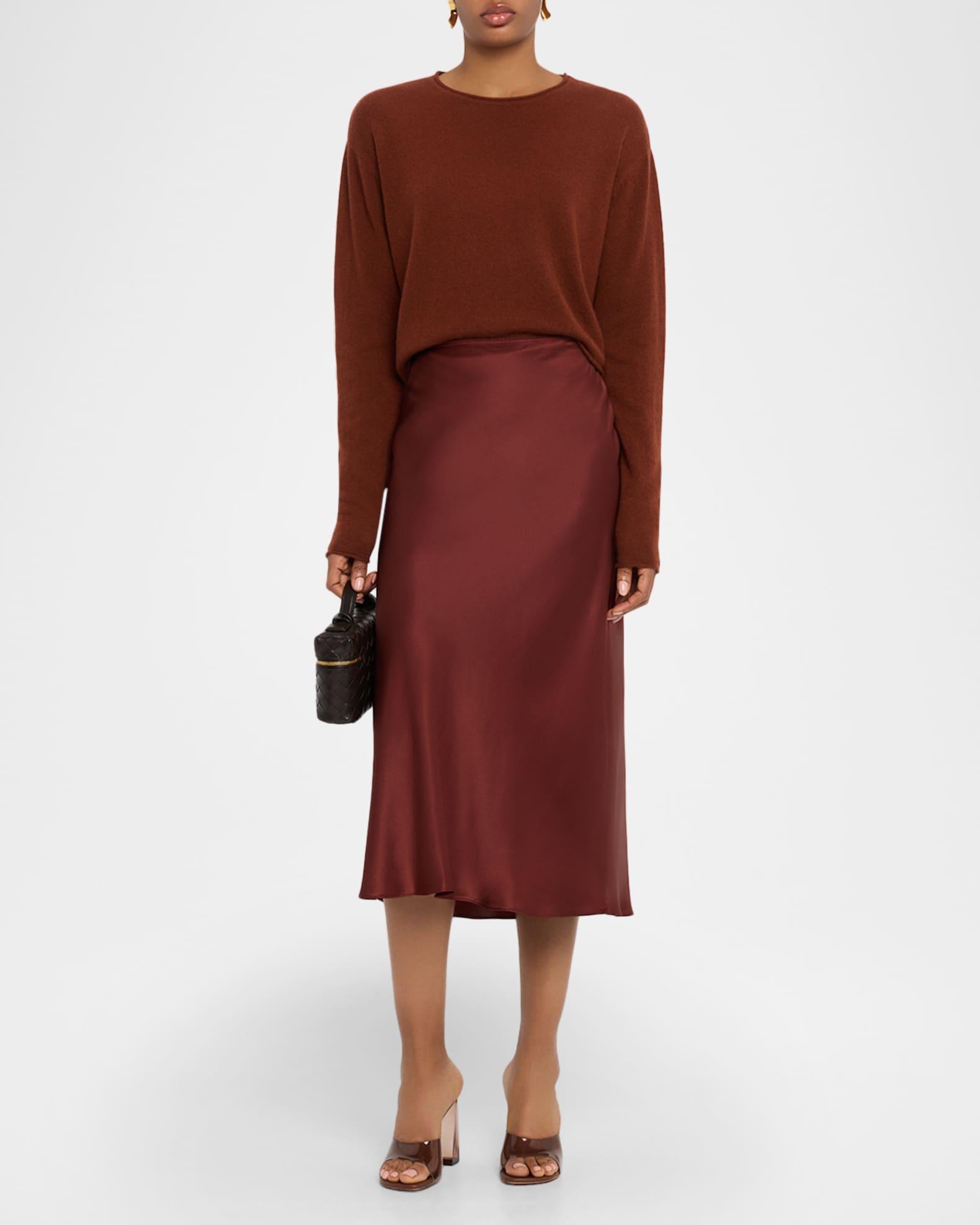 Miranda Scallop Bias-Cut Silk Skirt Product Image