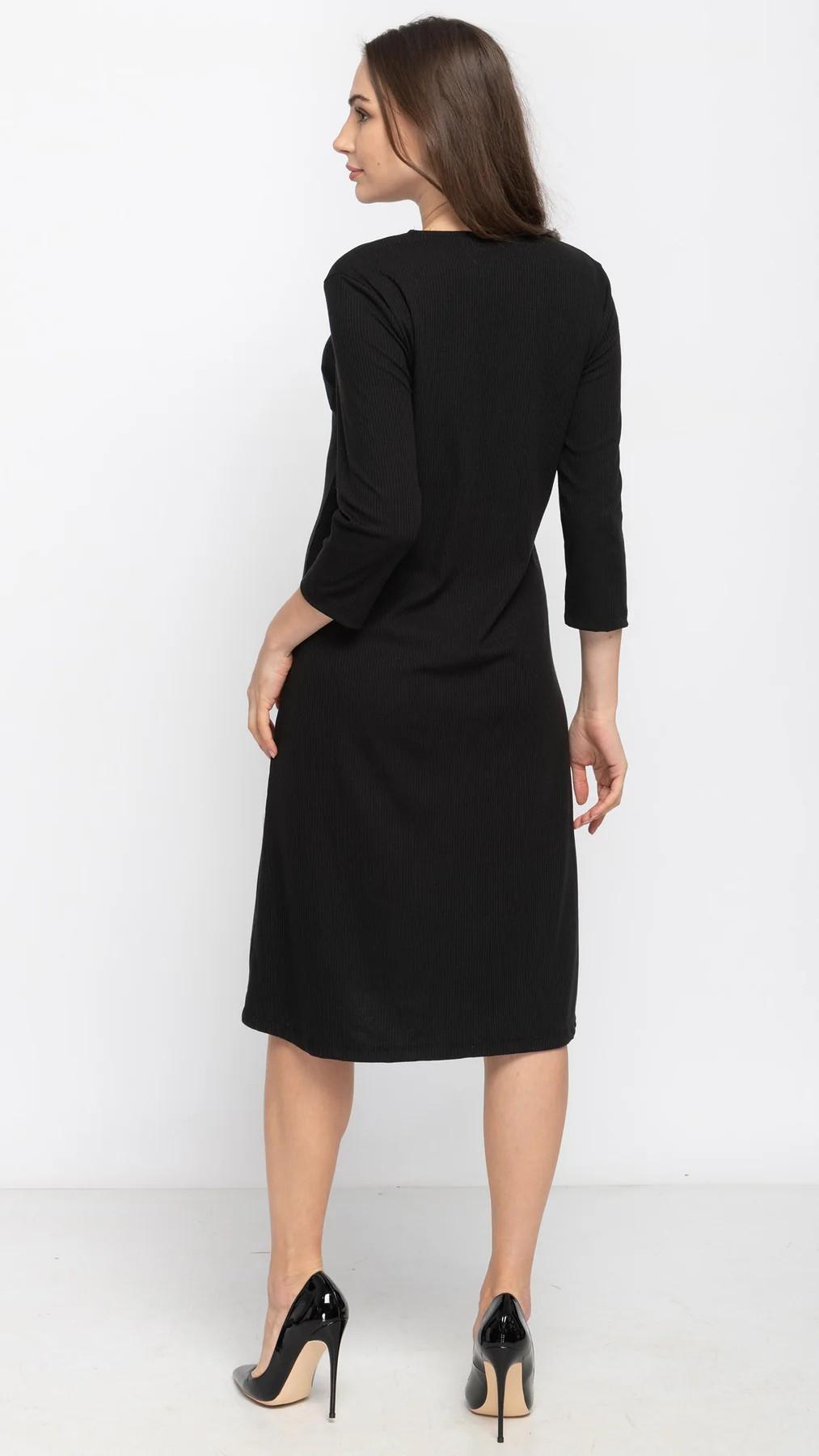 Black Rib Zip Dress Product Image