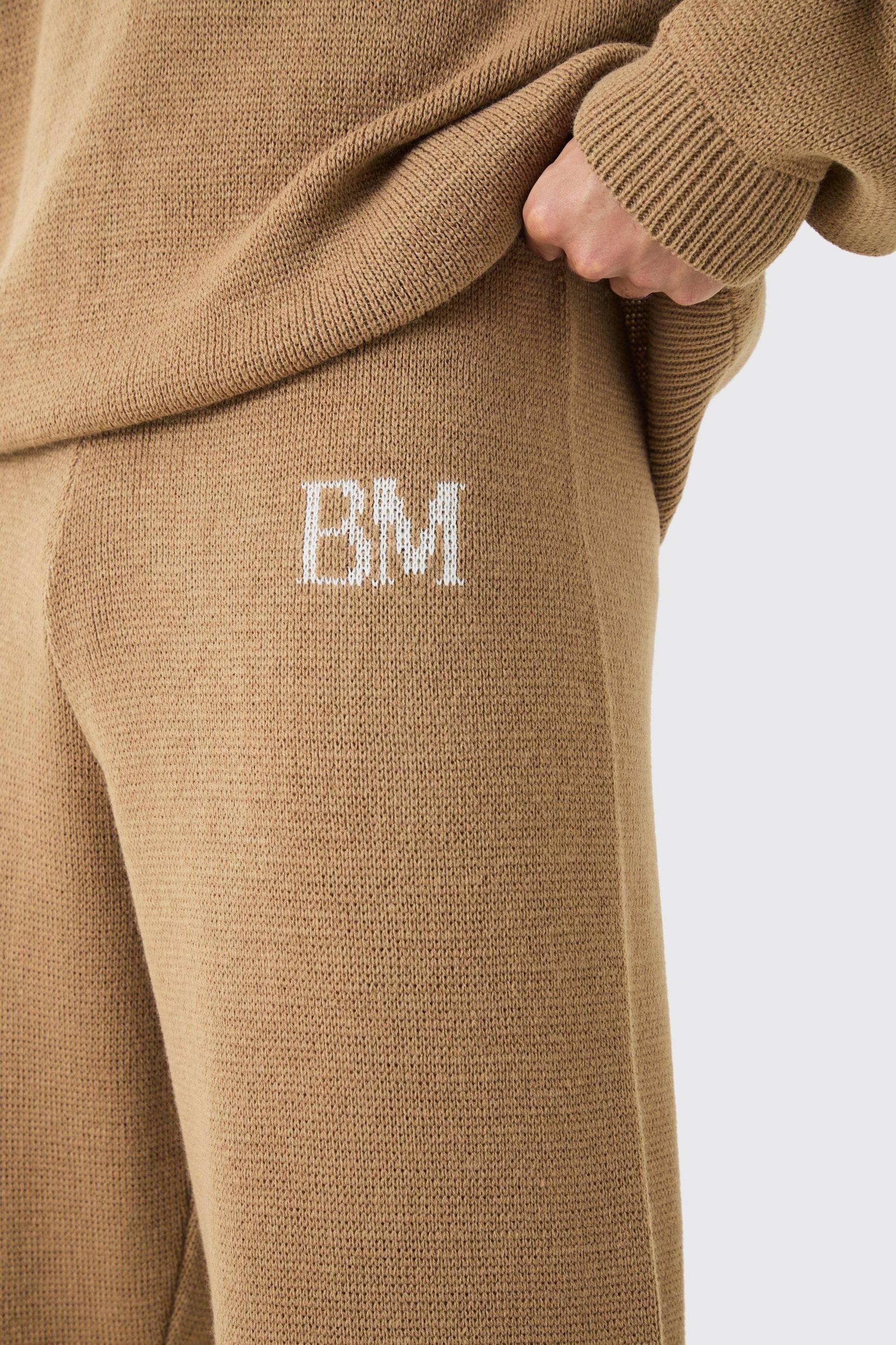 Relaxed Branded Knit Pants | boohooMAN USA Product Image